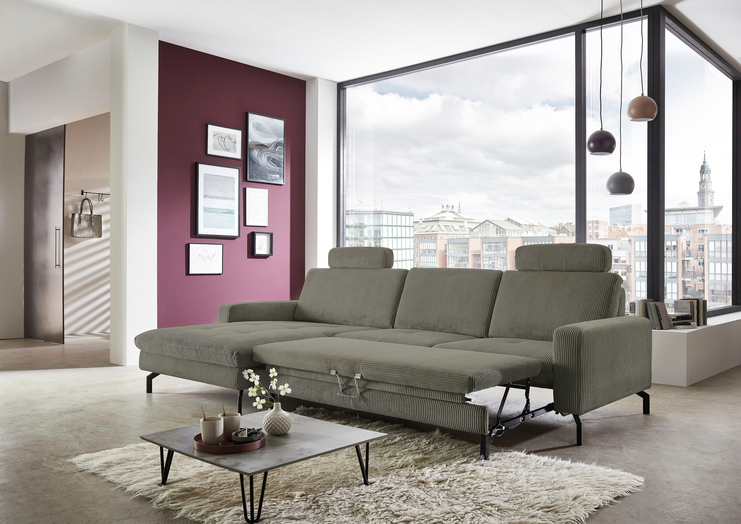 Die PlanBar Ecksofa »MP-IN20110 L-Form mit Kaltschaum-Polsterung«, optional mit Funktionen erhältlich