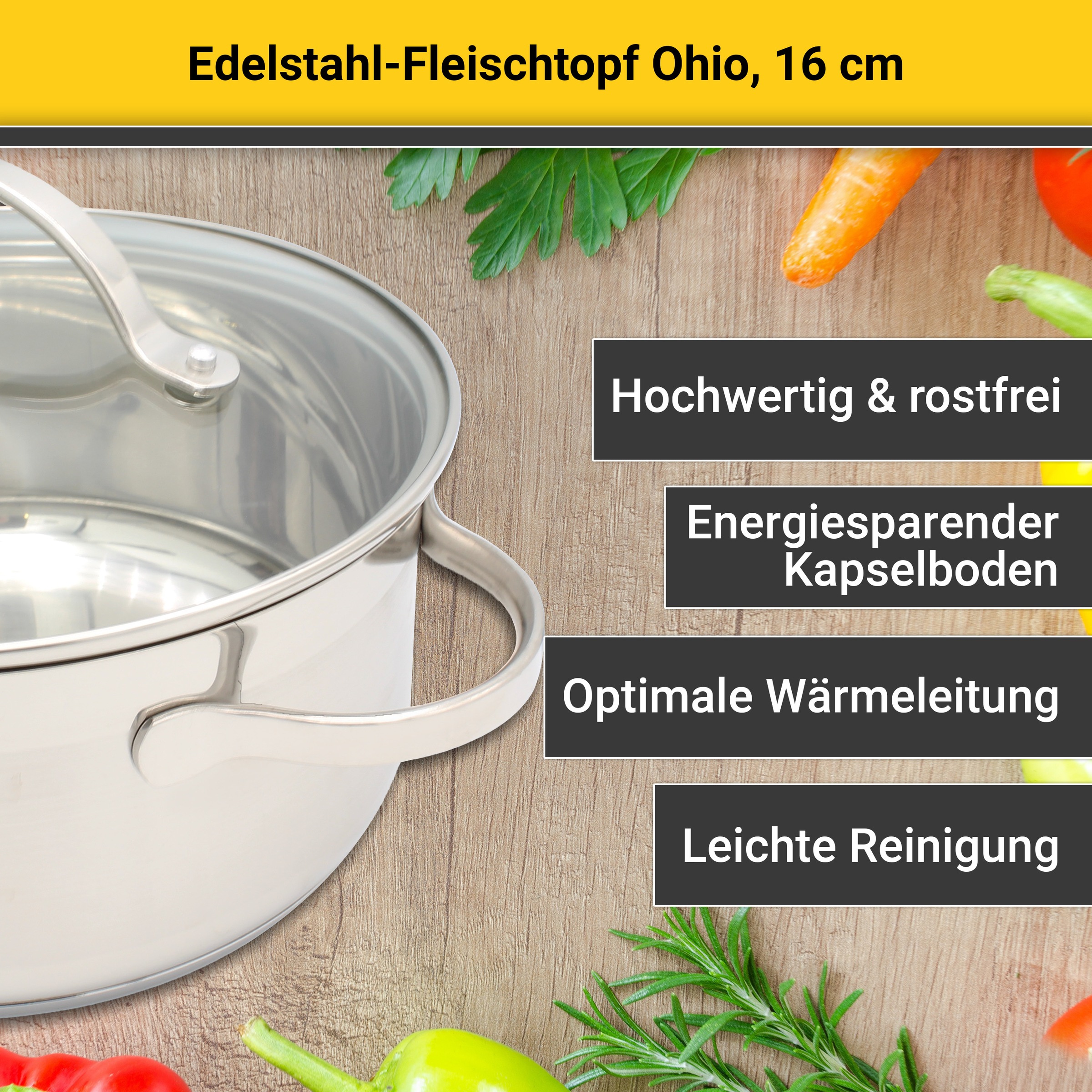 Krüger Fleischtopf "Ohio" 1 Stk. tlg. Edelstahl