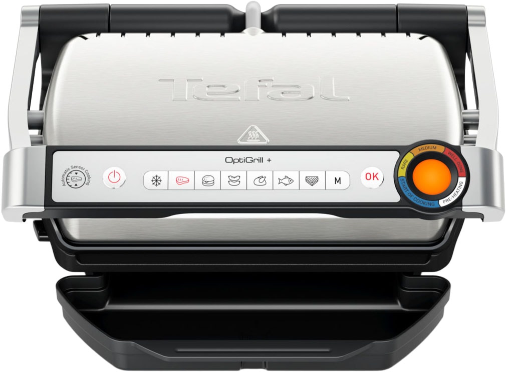Tefal Kontaktgrill »OptiGrill+, erneuerte Kochstufenanzeige, 6 automatische Programme«, 2000 W, spülmaschinengeeignete Platten, mit Abschaltautomatik, GC717D