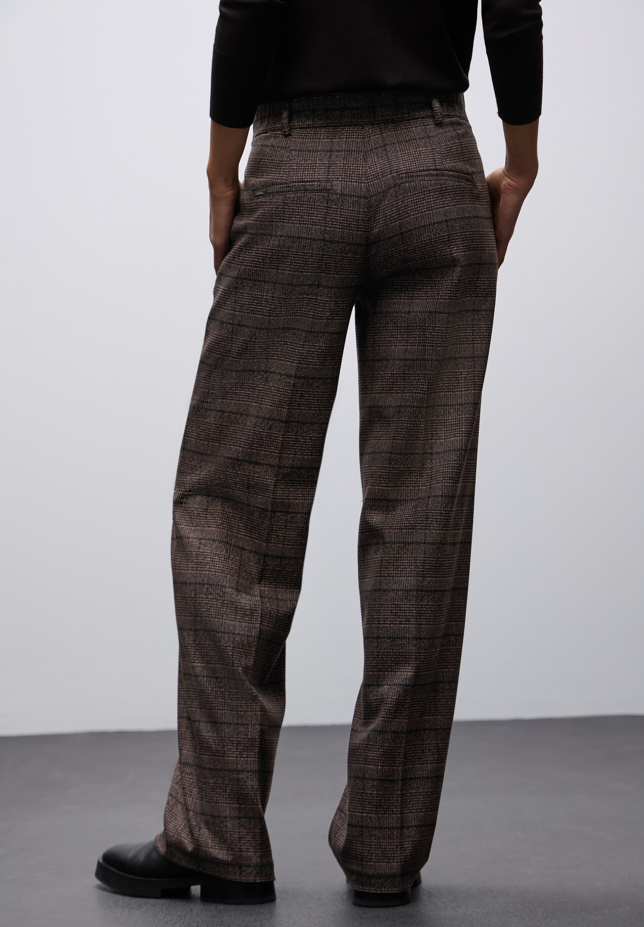 STREET ONE Stoffhose  mit Karo Muster