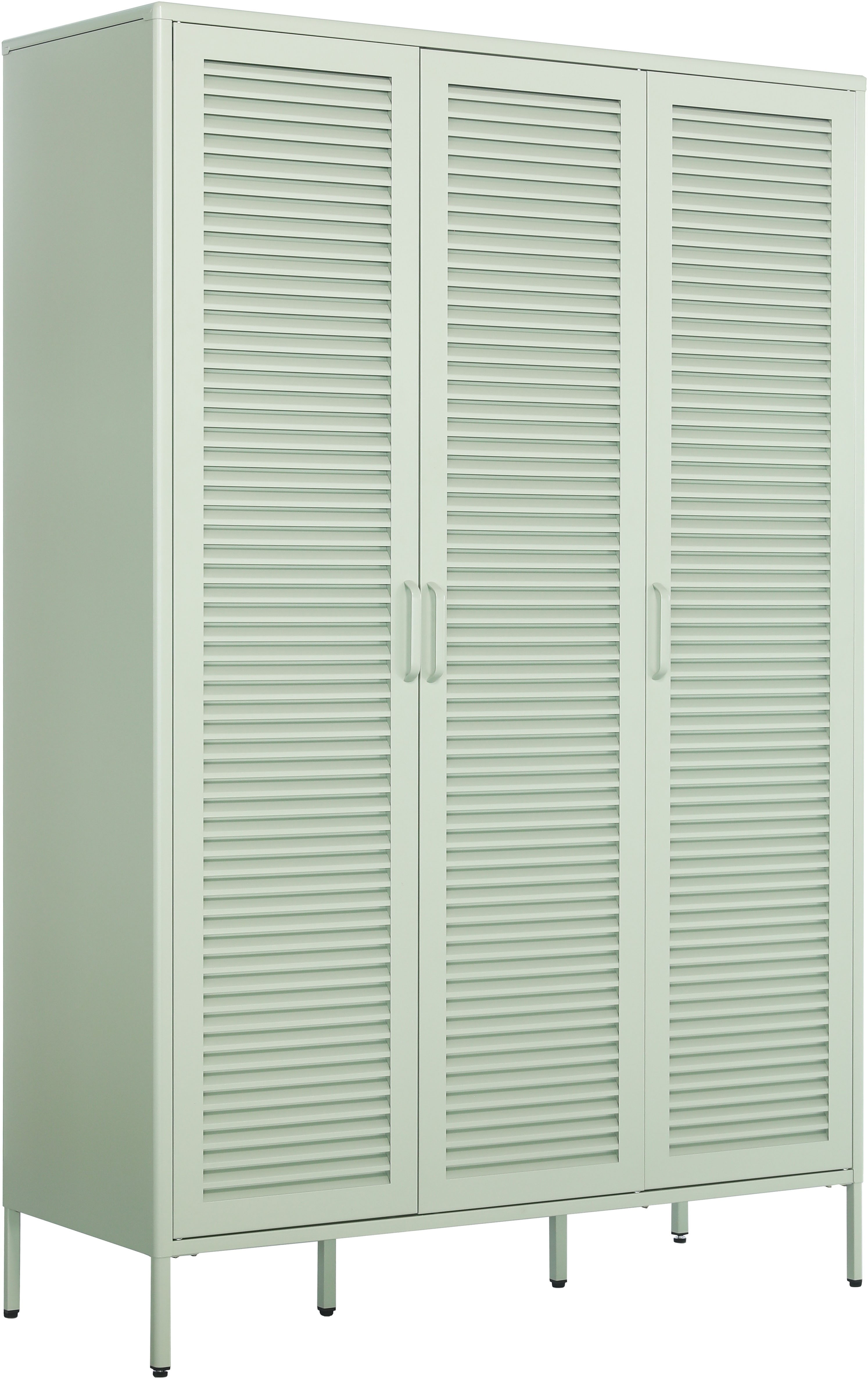 OTTO home Kleiderschrank "GERRON Kleiderschrank Metallschrank Spind" Schlafzimmerschrank mit 3 Türen, grün salbei, Breite 120cm