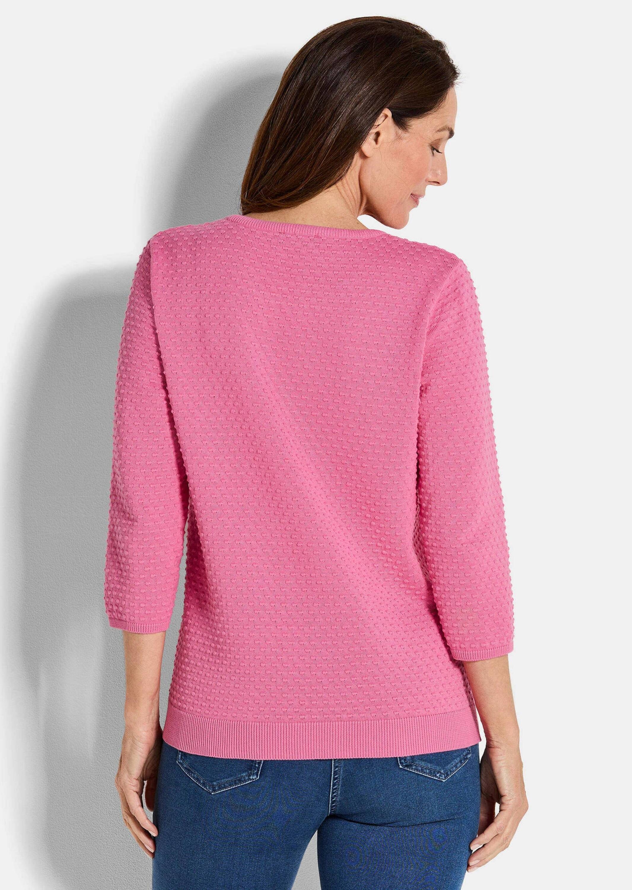 GOLDNER Rundhalspullover »Strickpullover mit Pünktchenmuster«
