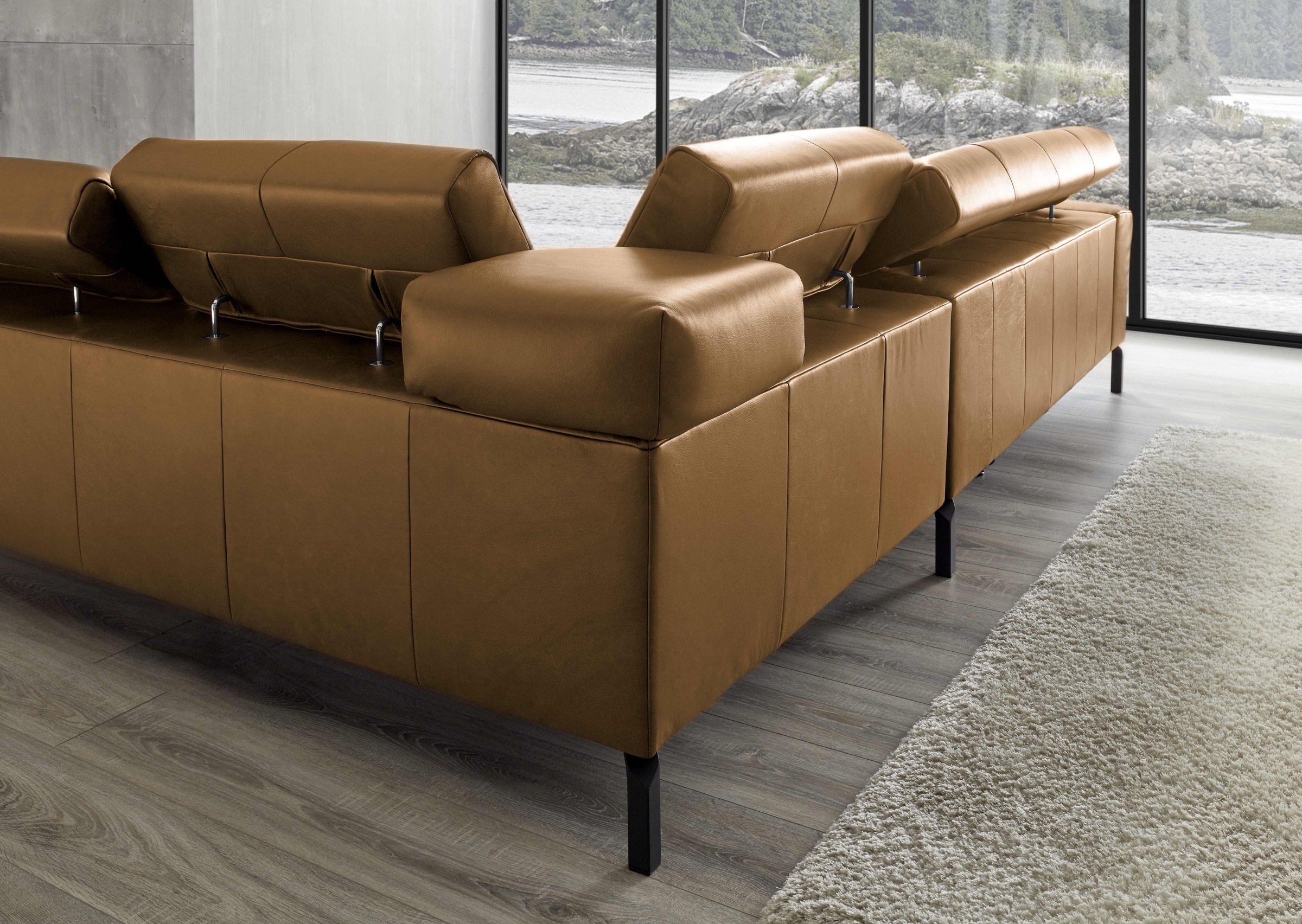 Places of Style Ecksofa »Cleveland, L-Form, incl. Kopfteilverstellung, Breite 276 cm«, wahlweise elektrischer Sitzvorzug