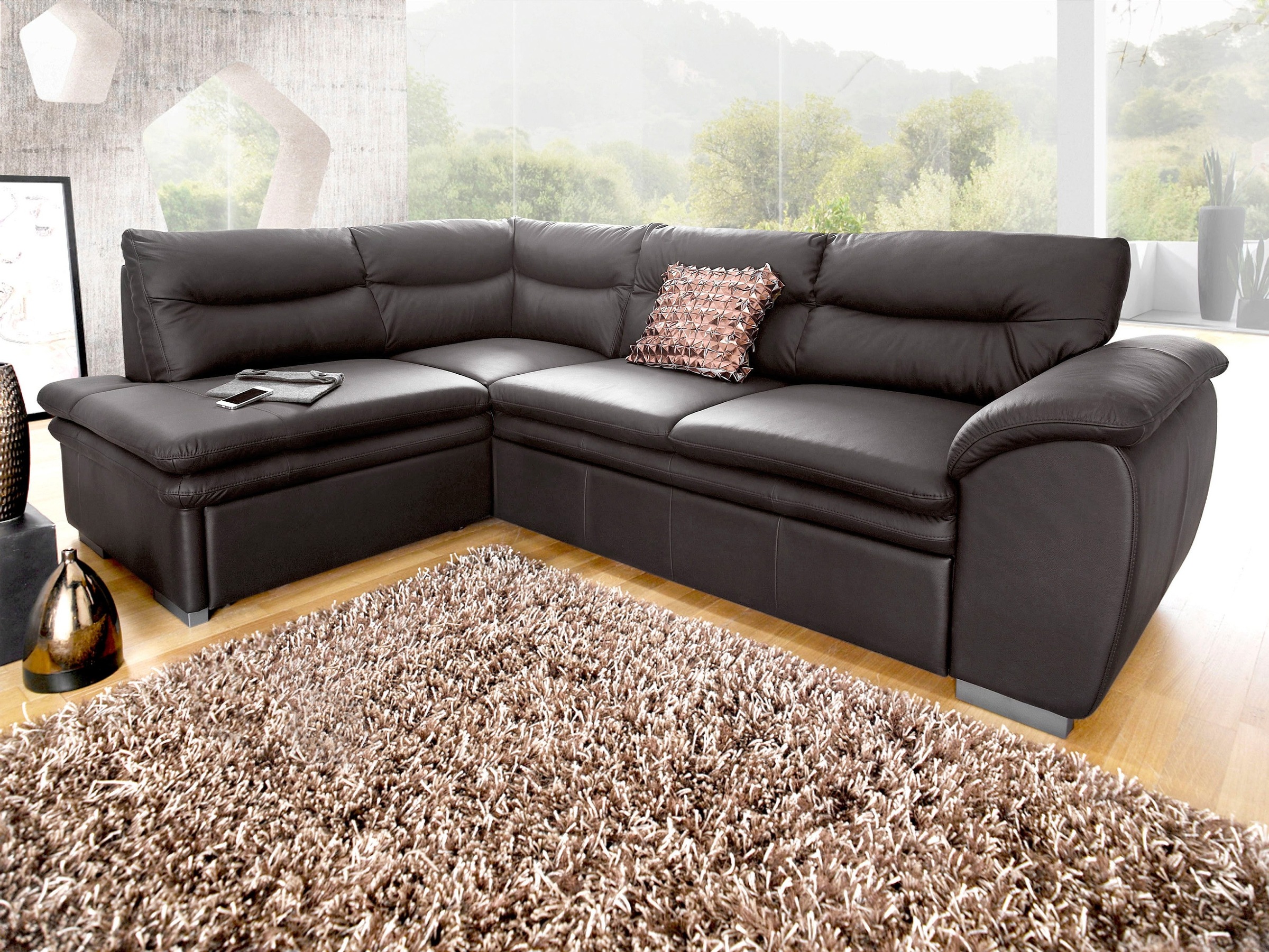 COTTA Ecksofa "Leandra L-Form", wahlweise mit Bettfunktion & Bettkasten günstig online kaufen