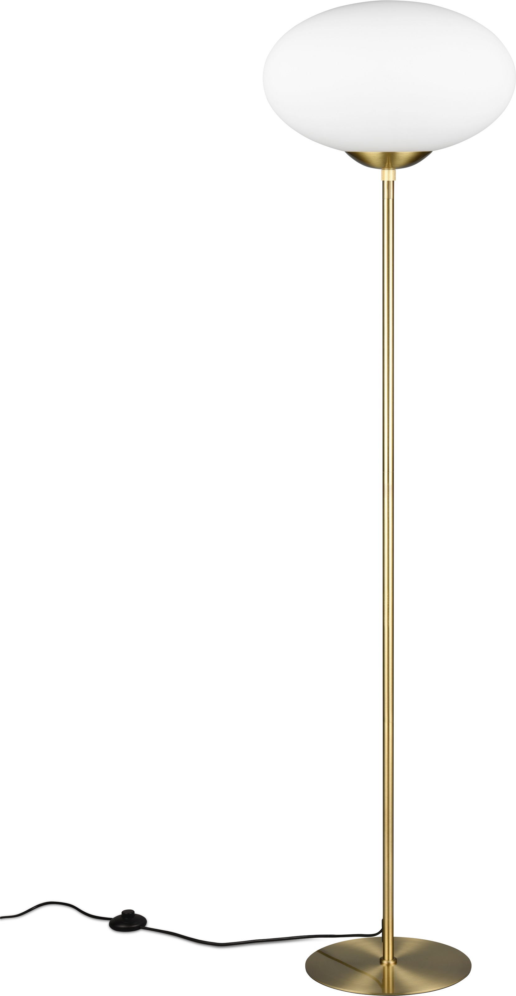 TRIO Leuchten Stehlampe »FOMENTO, Stehleuchte mit Glasschirm Ø 40cm, exkl 1x E27 max 40W« E27 1 Stk. warmweiß - kaltweiß Stehleuchte Metall mit Glas Lampenschirm, Glas opalweiß Höhe 150cm
