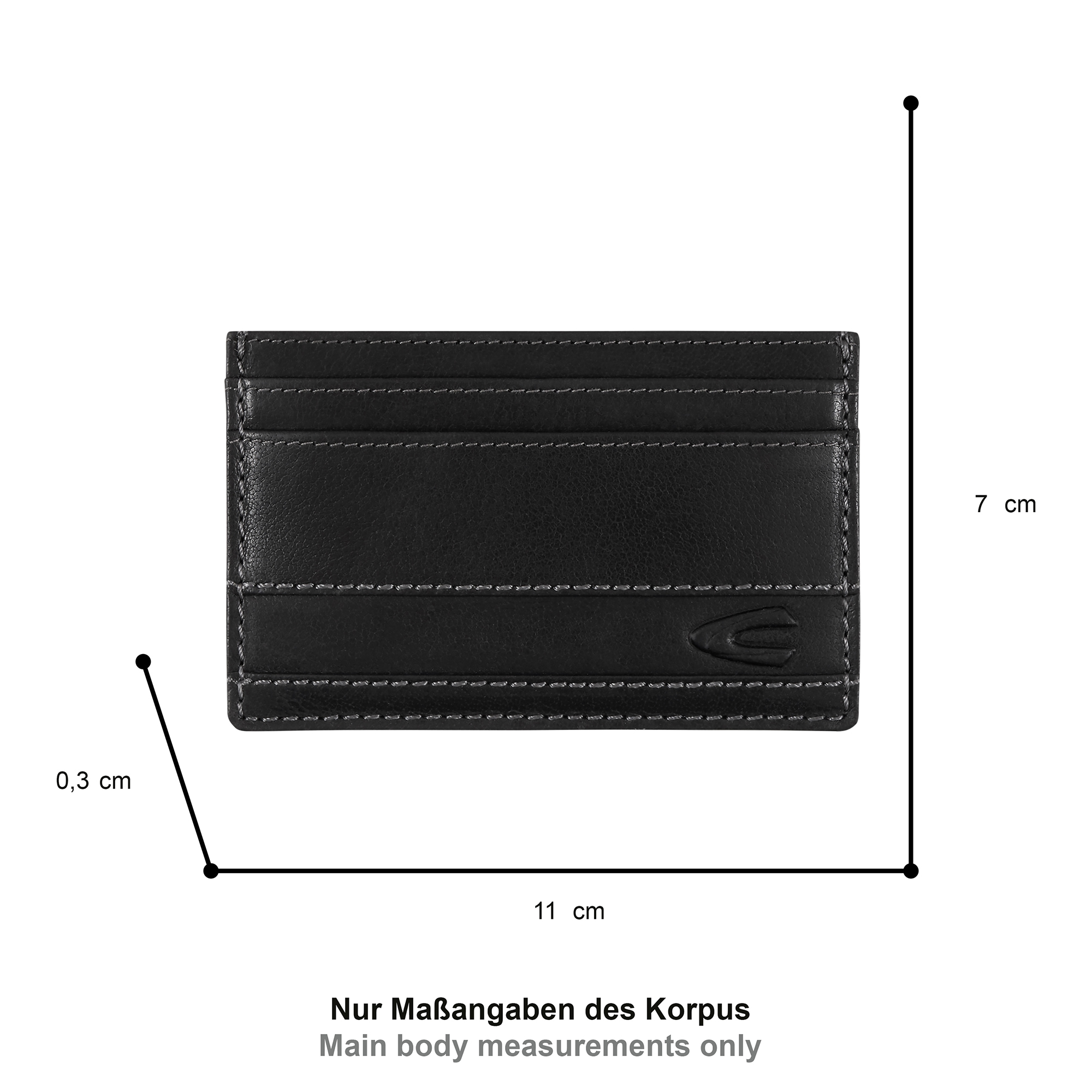 camel active Kartenetui »Field« aus fein genarbte Leder mit RFID-Schutz und Tracking Tag Fach