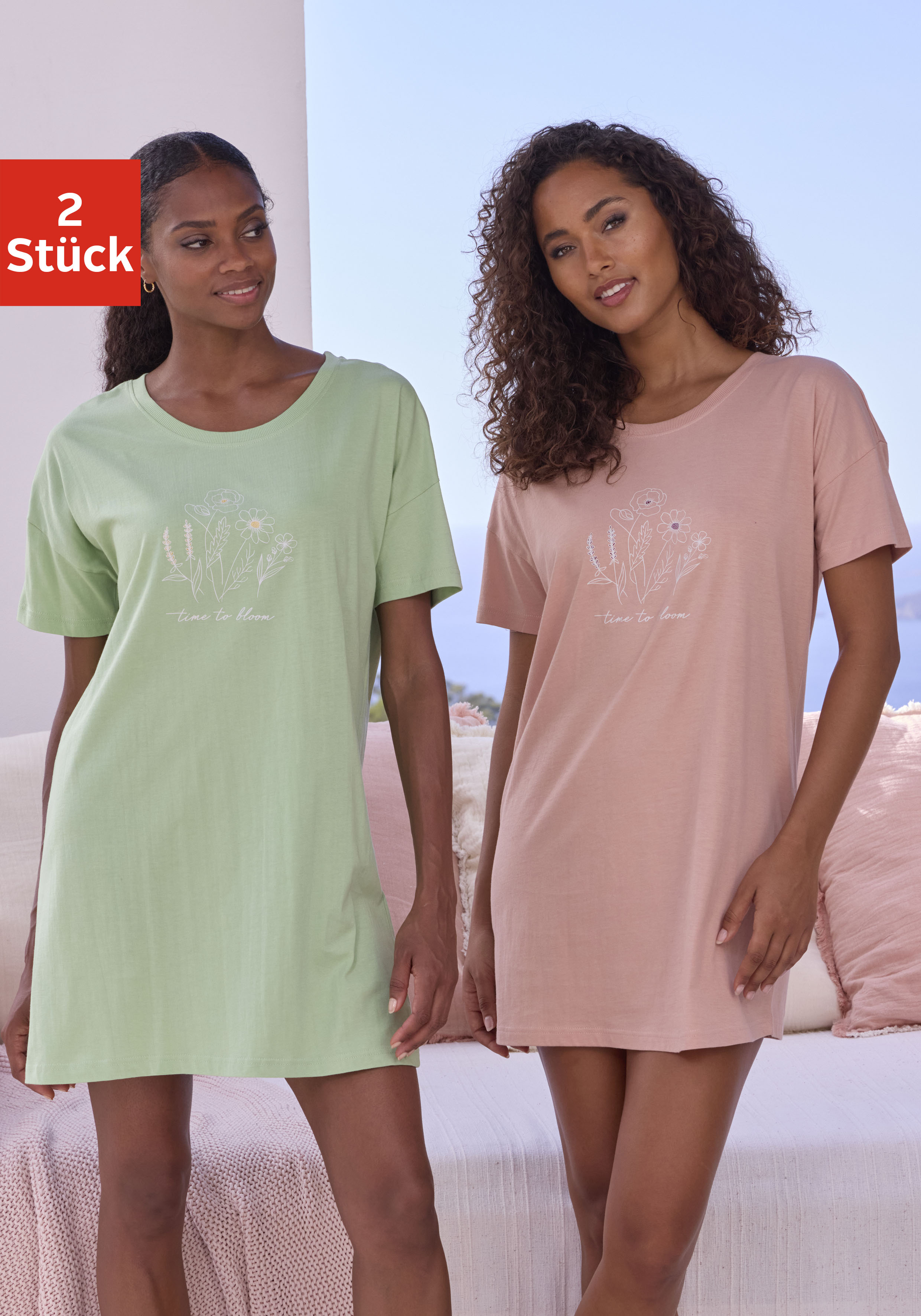 Vivance Dreams by Lascana Bigshirt Packung, mit zart skizziertem Frontdruck