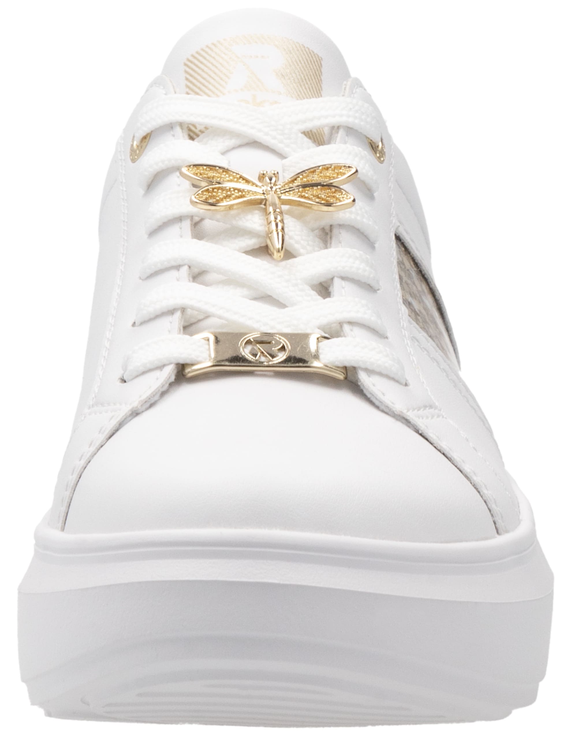 RIEKER Sport Plateausneaker, mit stylischen Metallic-Details, Freizeitschuh, Halbschuh, Schnürschuh