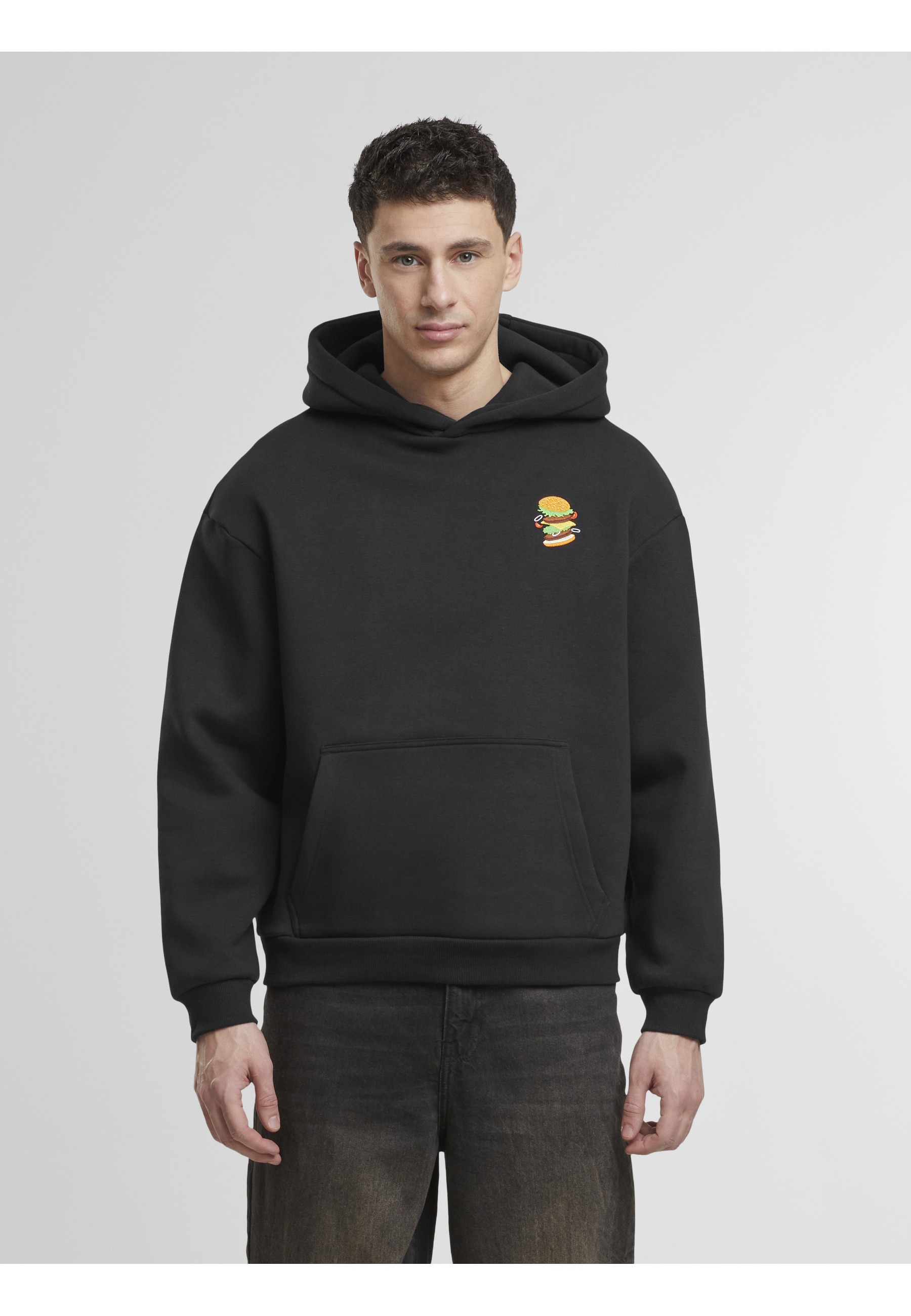 MisterTee Kapuzensweatshirt »MisterTee Burger EMB Fluffy Hoody«, 1 Stk.
