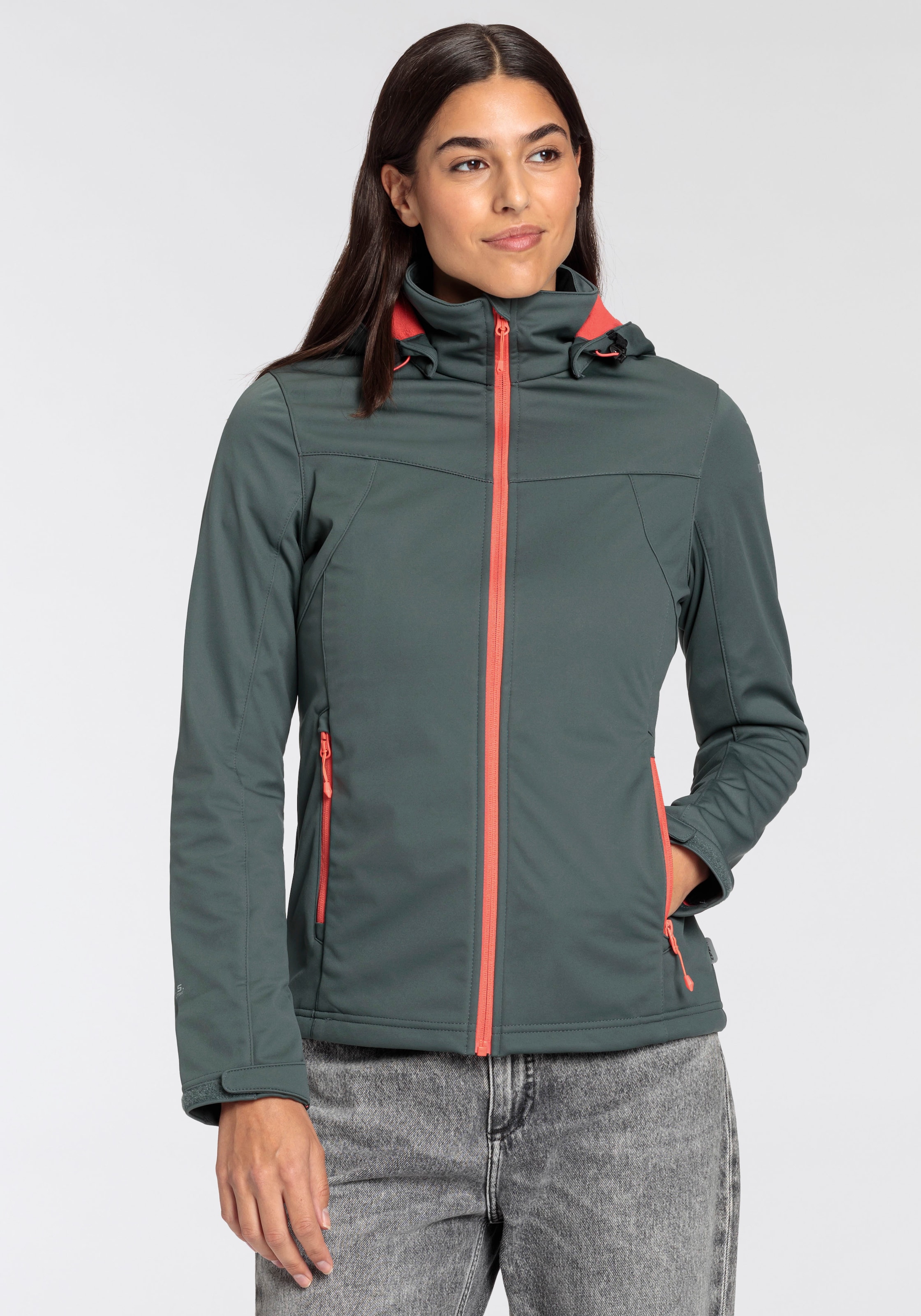 Icepeak Softshelljacke "D SOFTSHELLJACKE BOISE", (1 St.), mit Kapuze, Wasse günstig online kaufen