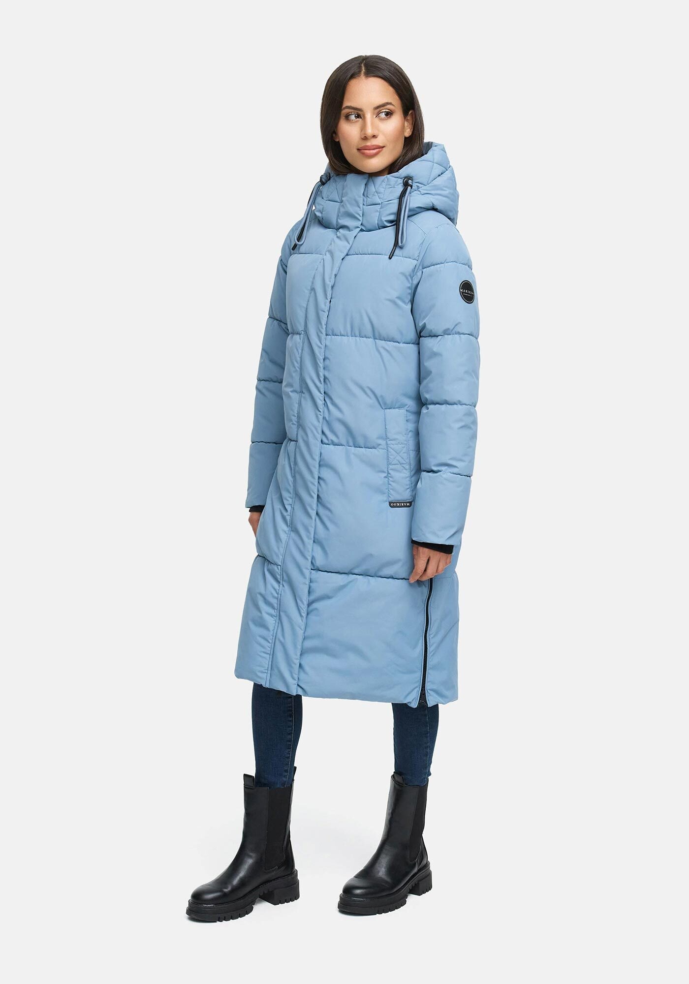 Marikoo Winterjacke "Michikoo" Extra langer Schnitt mit seitlichen Gehschlitzen