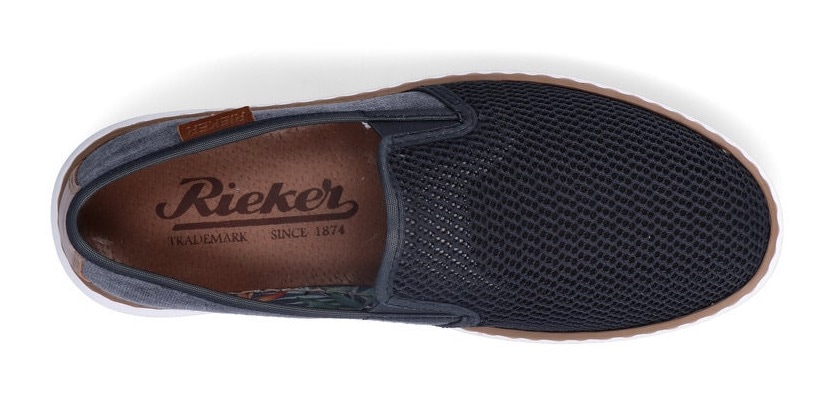 Rieker Slip-On Sneaker, Casual Slipper, Freizeitschuh mit gemustertem Innenfutter