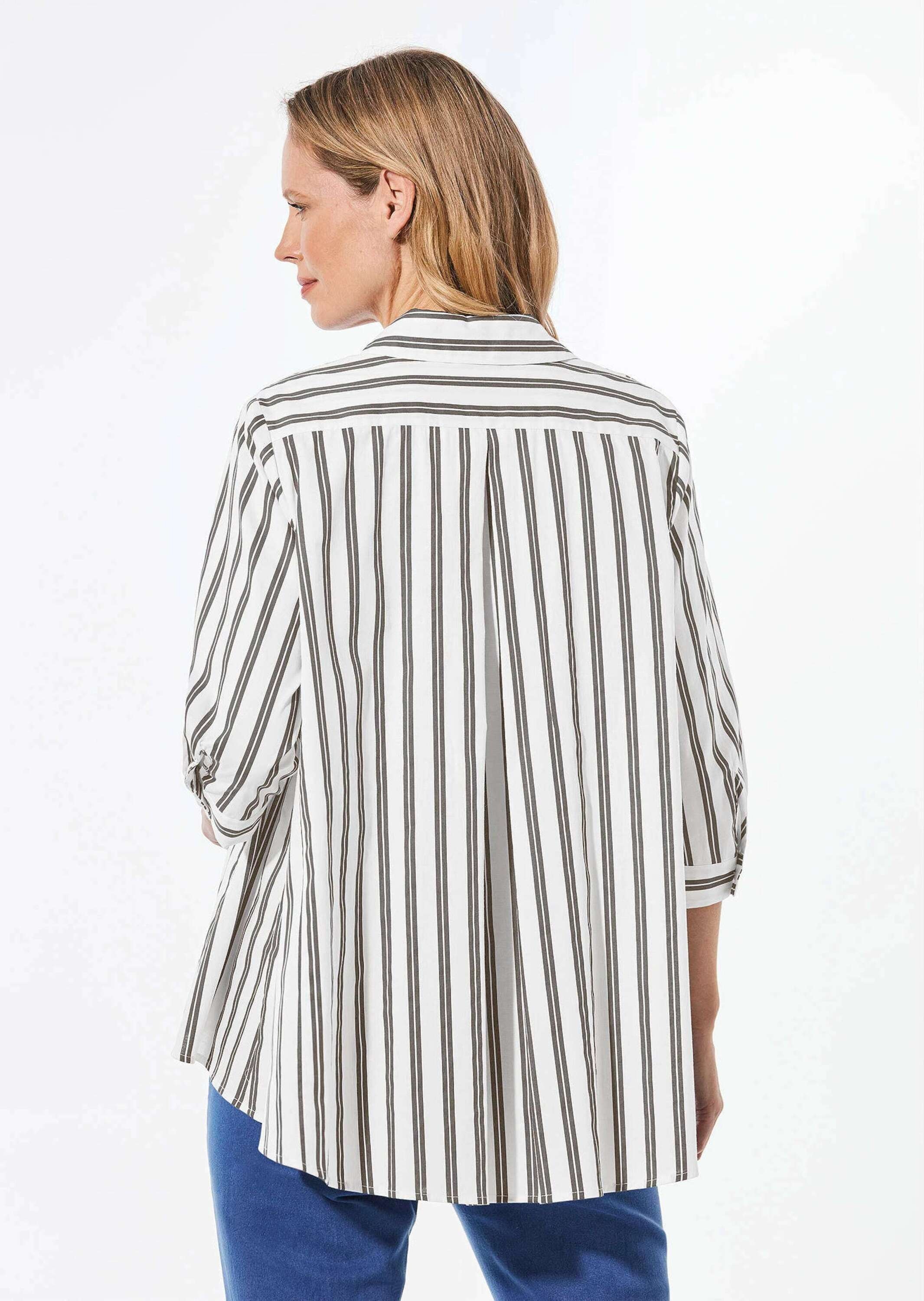 GOLDNER Kurzarmbluse »Bluse Schlichte Baumwoll-Bluse mit 3/4-Arm«