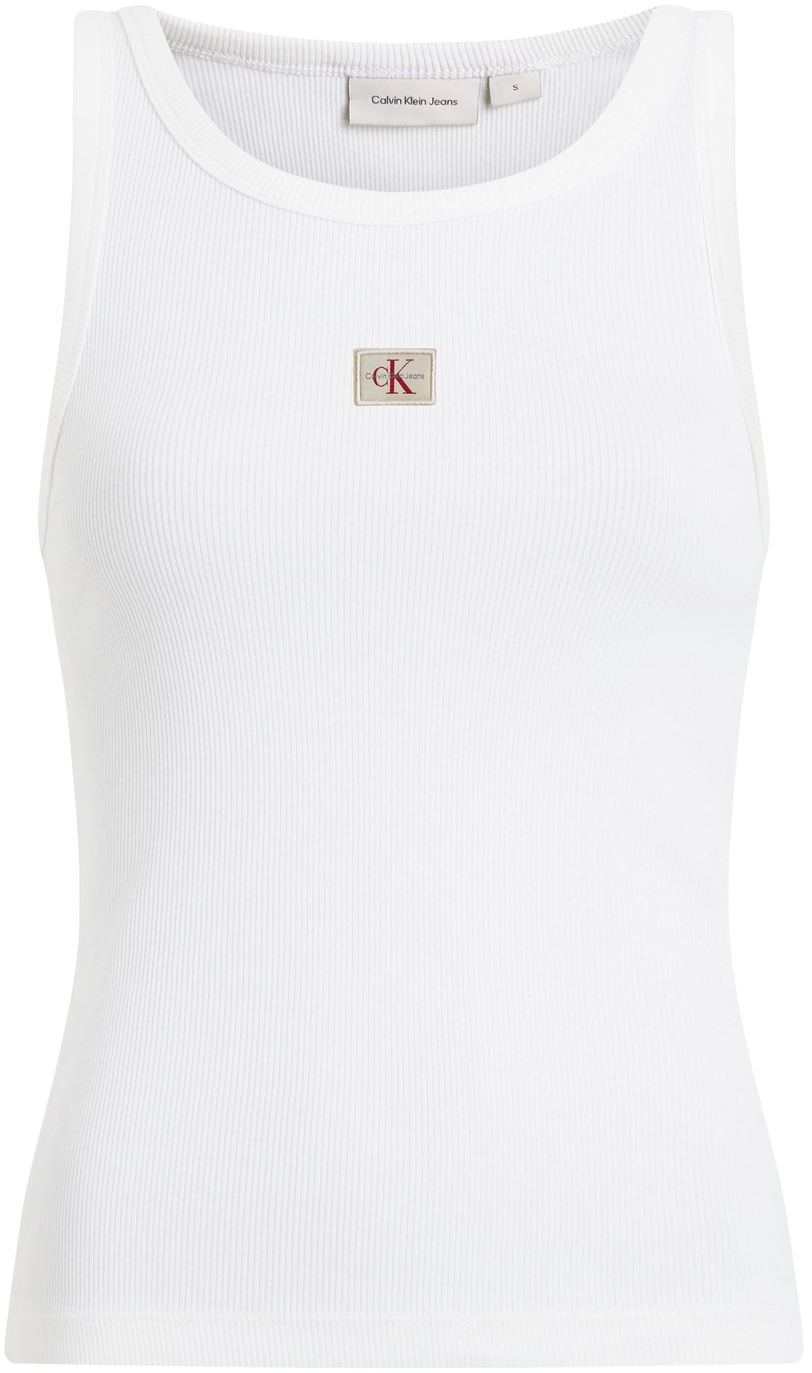 Calvin Klein Jeans Tanktop »WOVEN LABEL RIB TANK TOP«, mit Logodruck