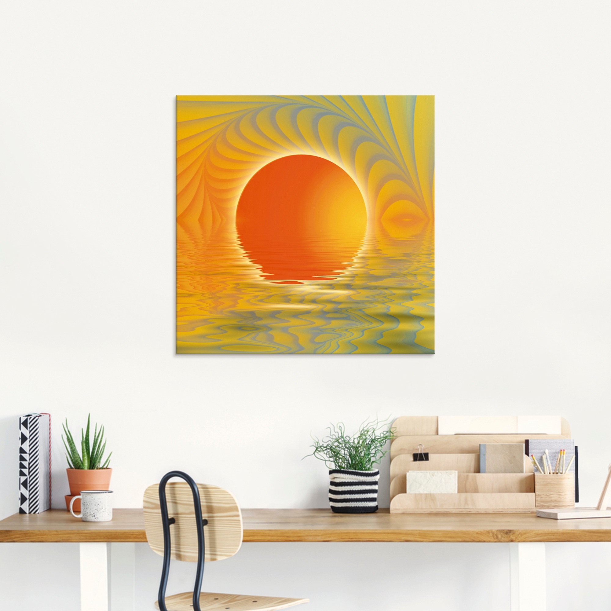 Artland Glasbild "Abstrakter Sonnenuntergang", Muster, (1 St.), in verschie günstig online kaufen