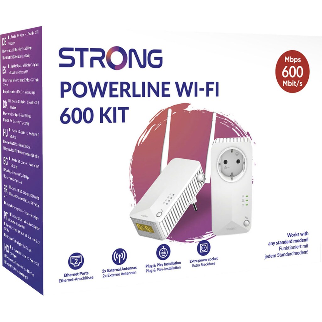 Strong Reichweitenverstärker »Powerline MINI WiFi 600 Mbit/s Set (2 Einheiten)«, (2 St.)