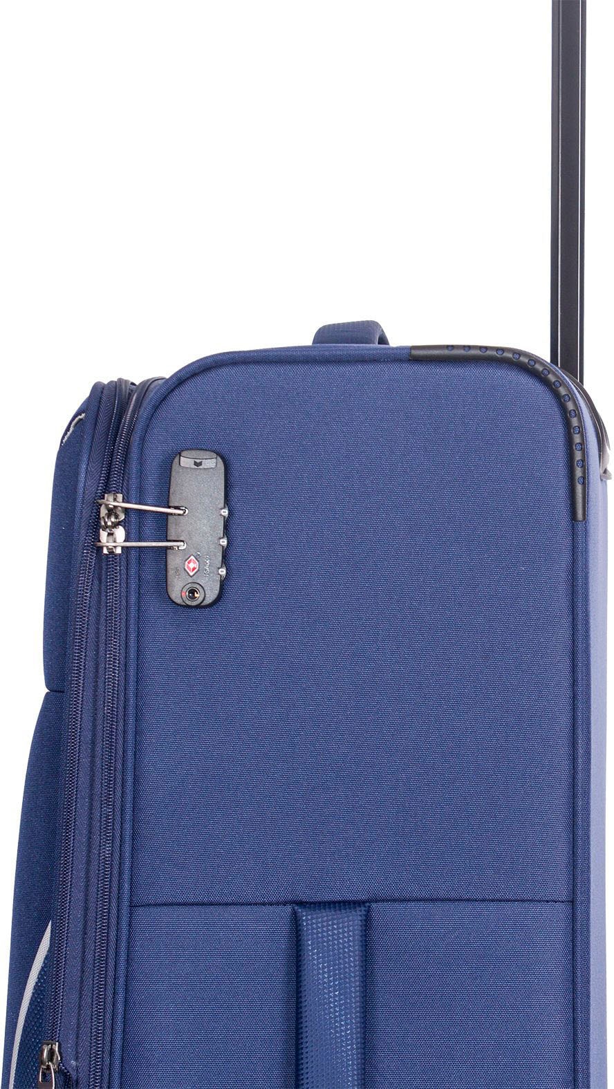 Stratic Weichgepäck-Trolley »Strong L, navy«, 4 Rollen, Reisekoffer großer Koffer Aufgabegepäck TSA-Zahlenschloss