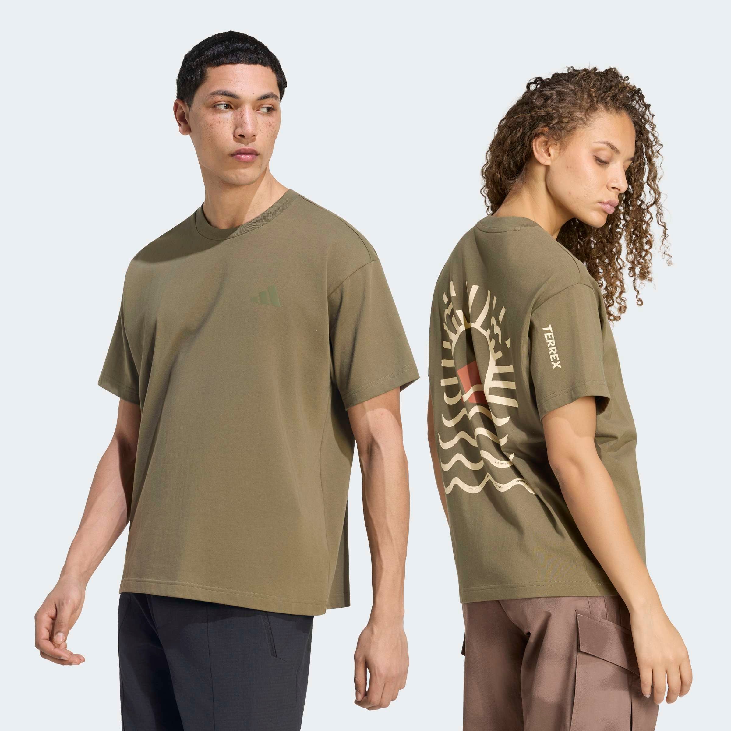 adidas TERREX "U ELEMENTS G T" sportlicher Stil, aus Baumwolle, mit Rundhalsausschnitt, Kurzarm
