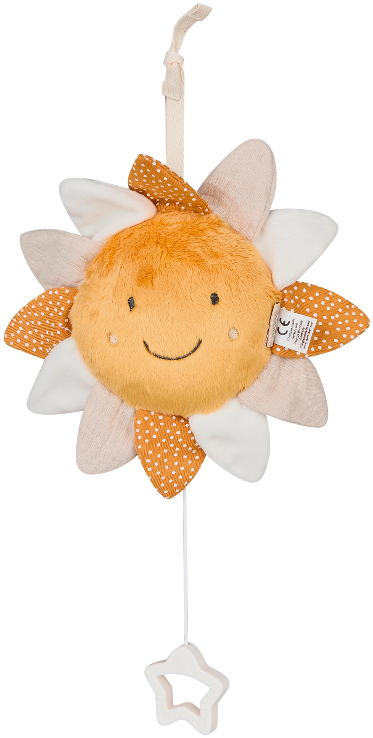 STERNTALER Kinder Spieluhr "Sonne, M", gelb, Plüsch, B:22cm H:22cm T:5cm, Spieluhren