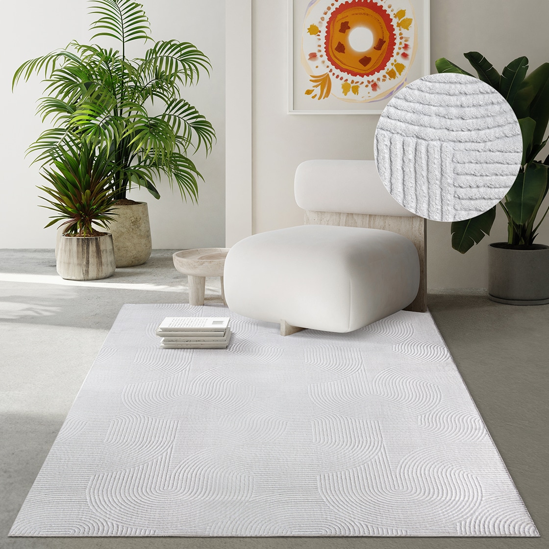 the carpet Teppich »Rio« rechteckig 8 mm Höhe weicher Wohnzimmer Teppich rutschfest 3D-Optik