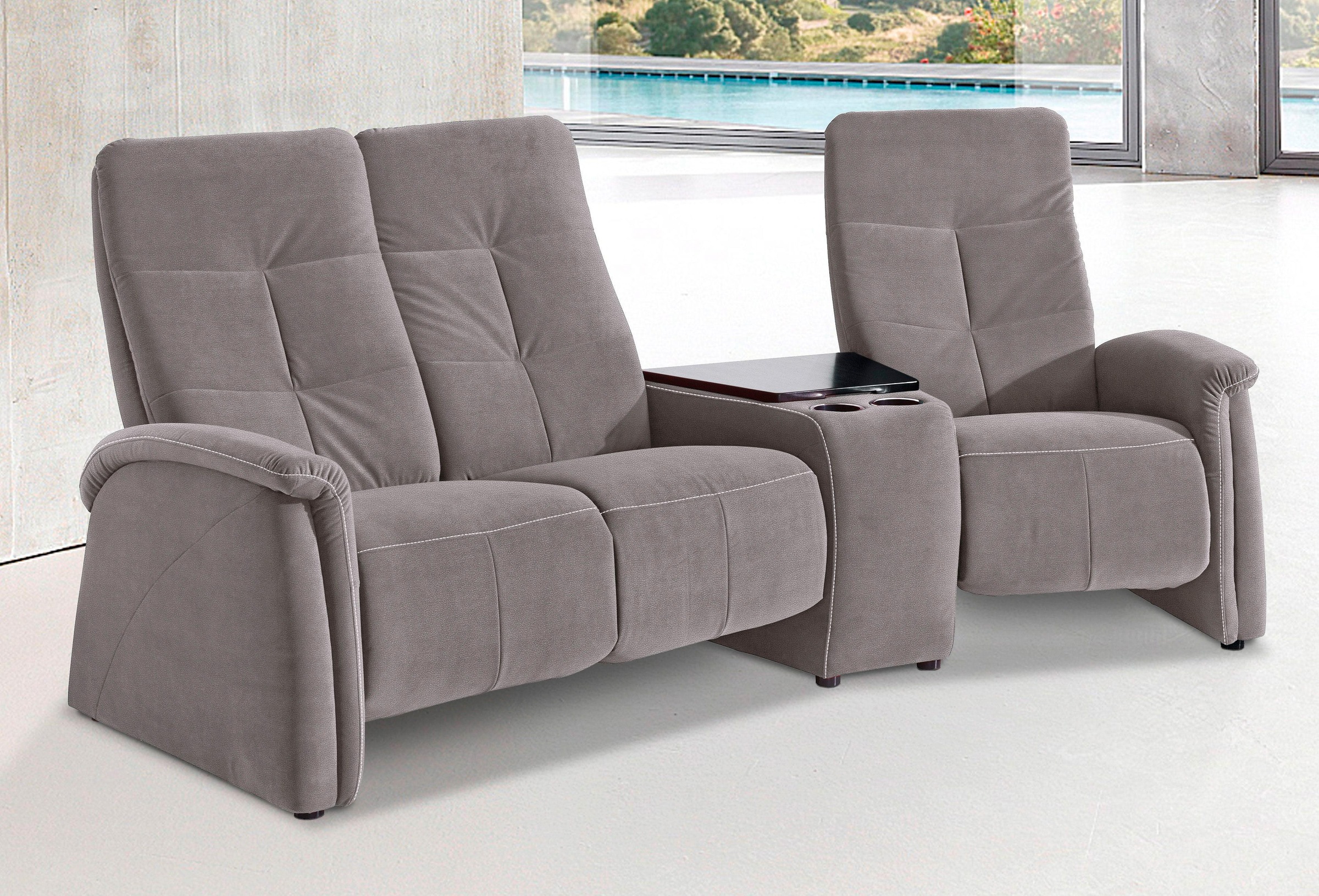 exxpo - sofa fashion 3-Sitzer "Tivoli, Kinosofa mit Tischablage und Stauraumfach, bequem", mit Relaxfunktion