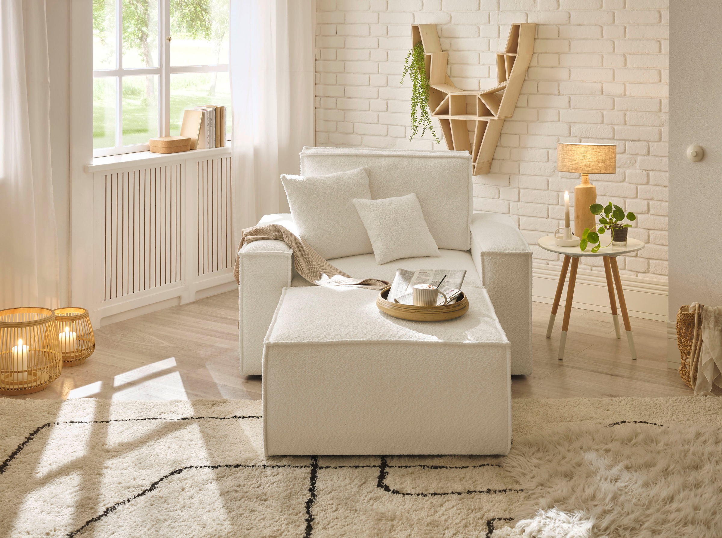 andas Loveseat »Finnley«, (2 St.), Loveseat und Hocker im Set, passend zur Polster-Serie Finnley