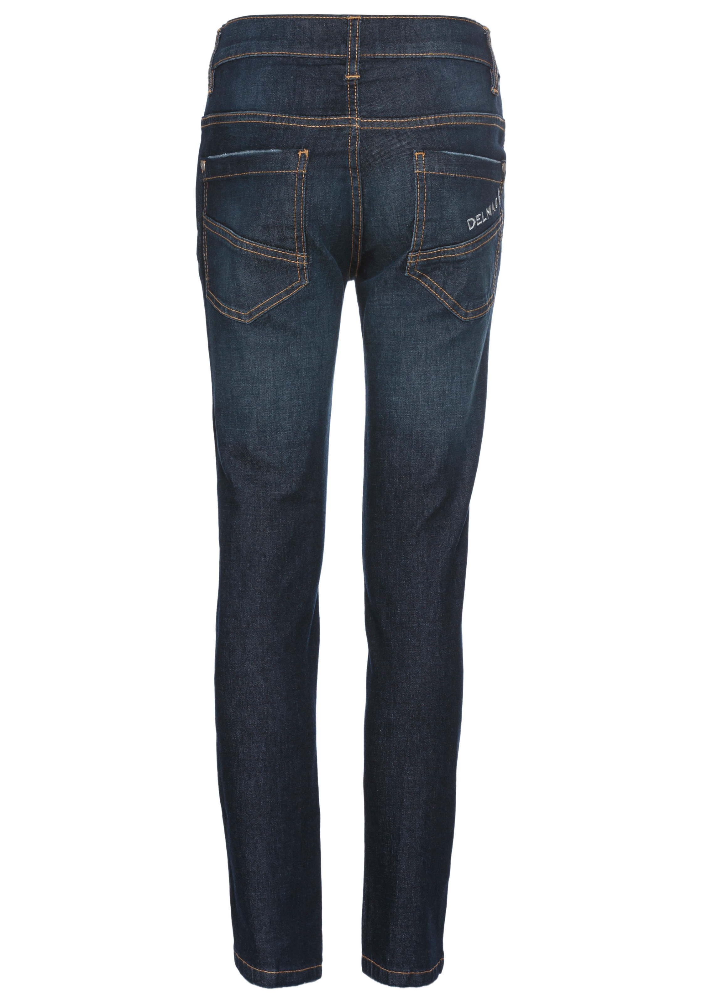 DELMAO Stretch-Jeans »Straight-fit Jeans für Jungen«, elastisches Material, Used-Look-Waschung, niedrige Leibhöhe