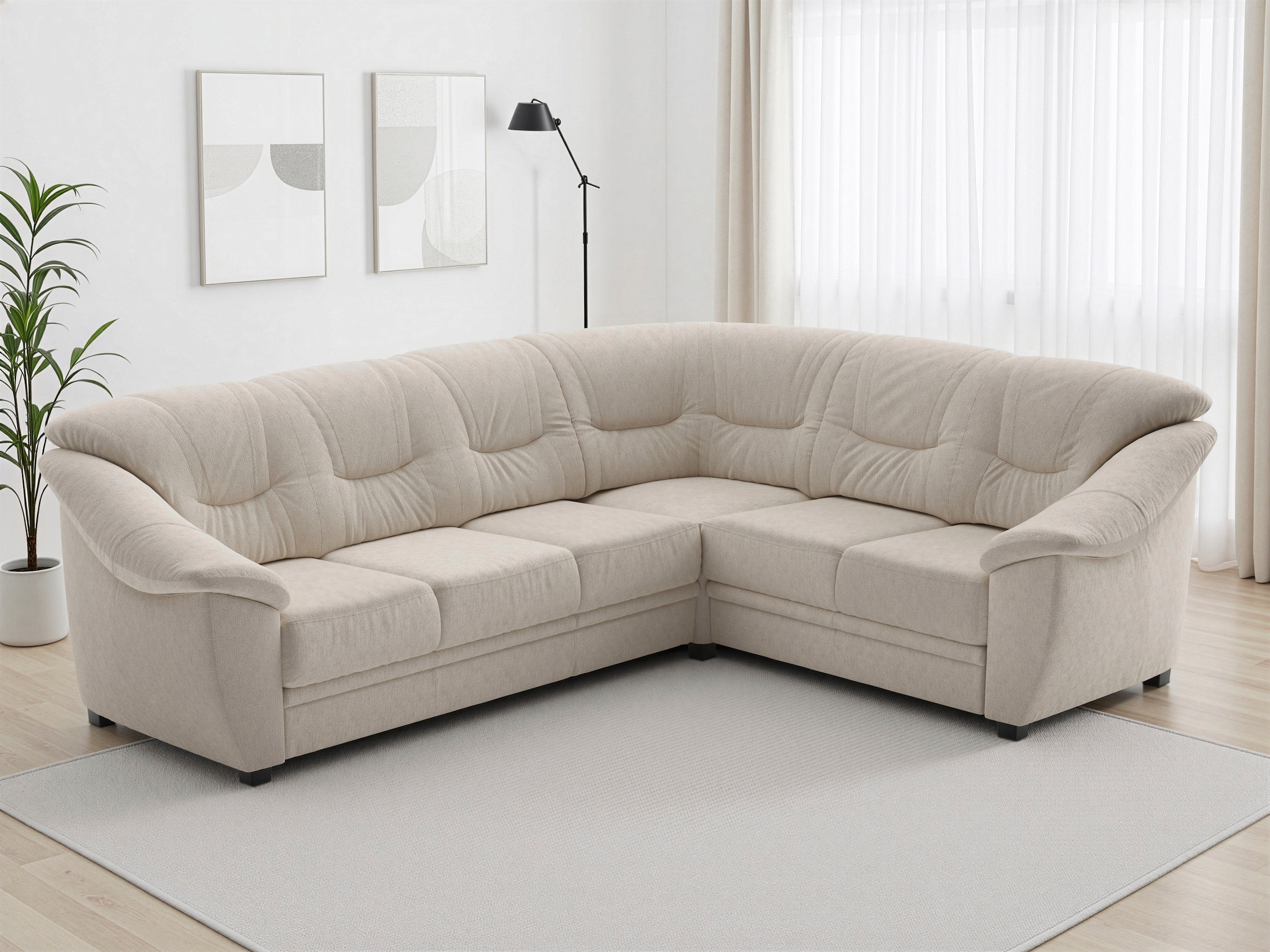 sit&more Ecksofa "Savona L-Form, B. 262 cm, Komfortsitz, Eckcouch mit Stoff- & Lederwahl" optional Schlaffunktion, Liegefl. 120x195 cm