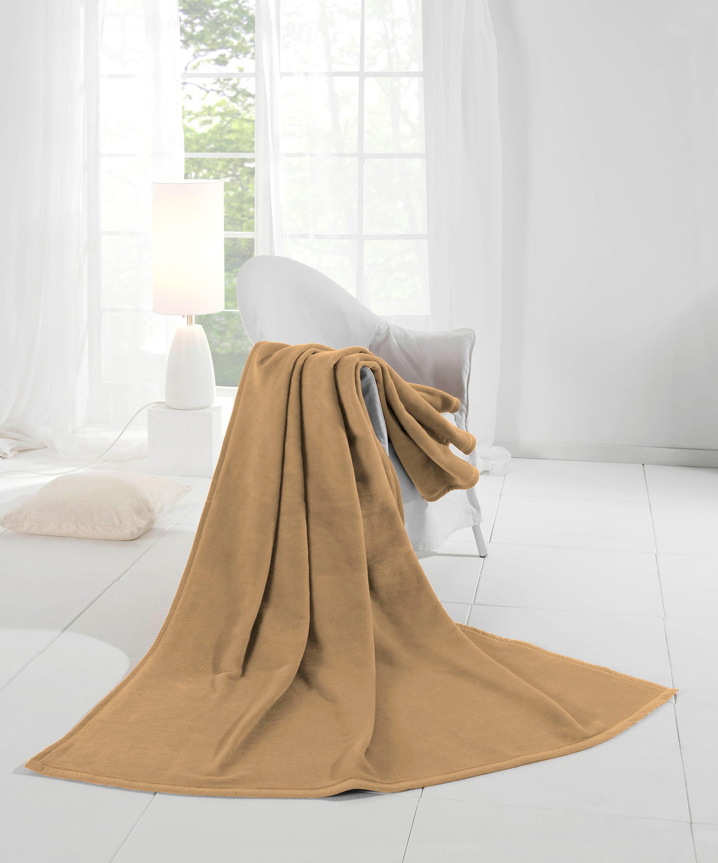 Biederlack Wohndecke »Uno Cotton«, in schönen Unifarben, Kuscheldecke