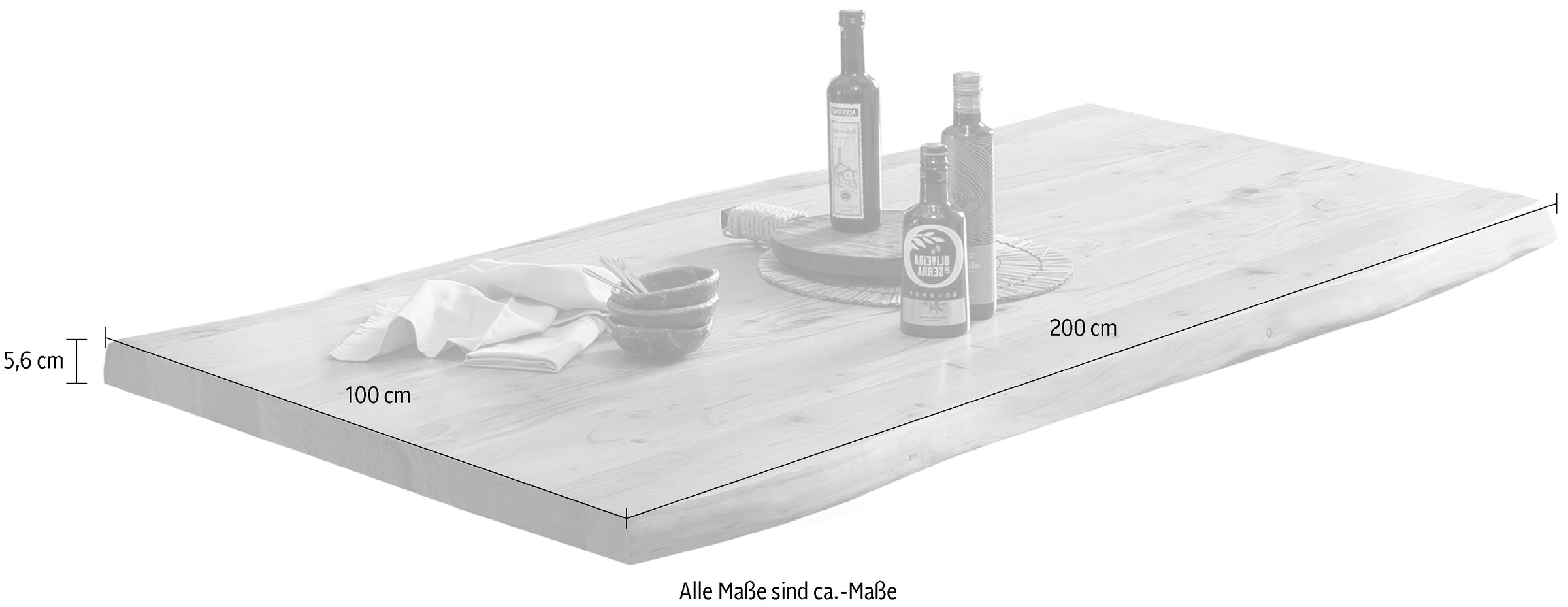 SIT Tischplatte 1 Stk. tlg. mit Baumkante wie gewachsen