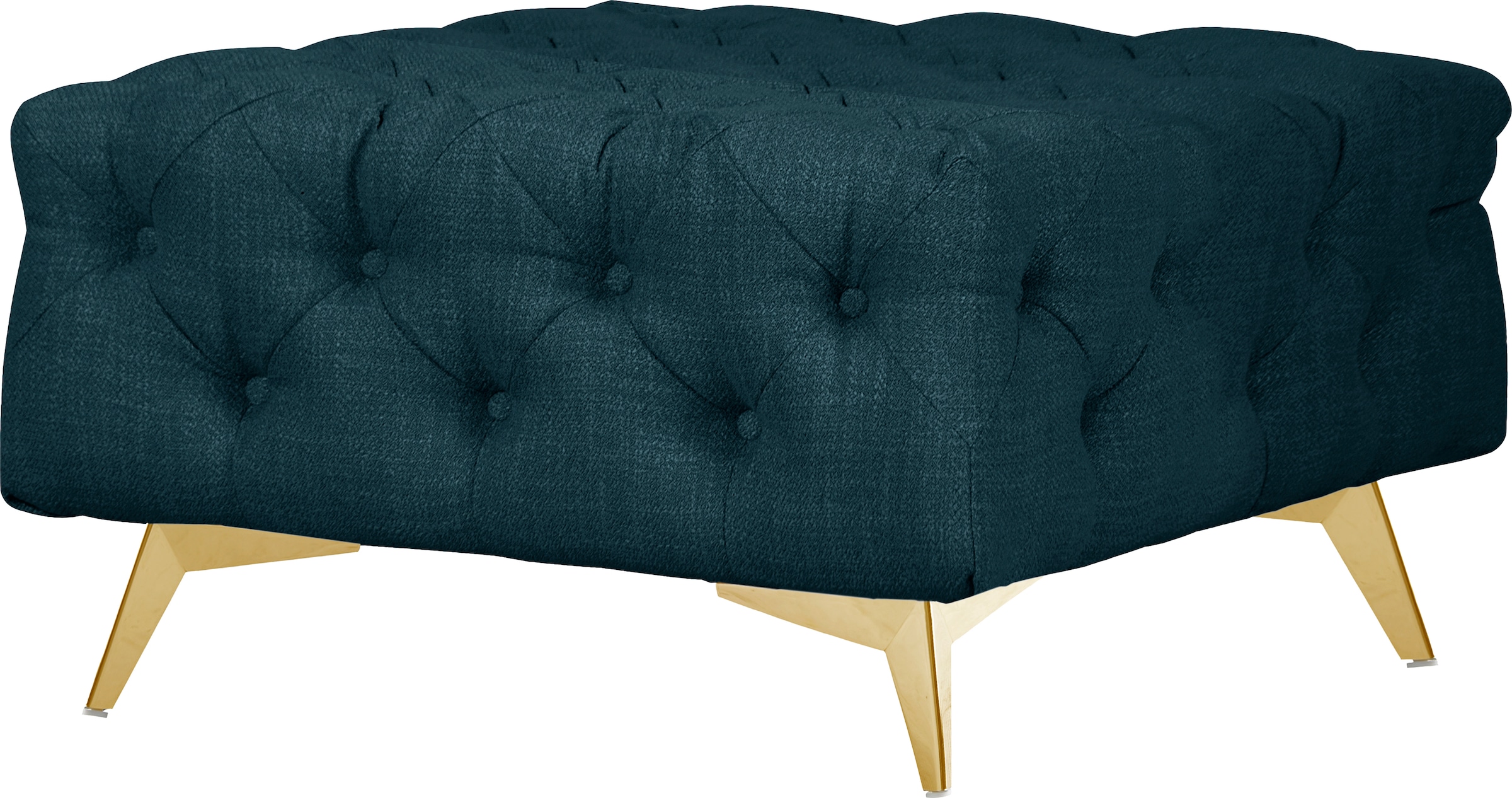 Leonique Polsterhocker "Glynis", aufwändige Knopfheftung, moderne Chesterfield Optik, Fußfarbe wählbar