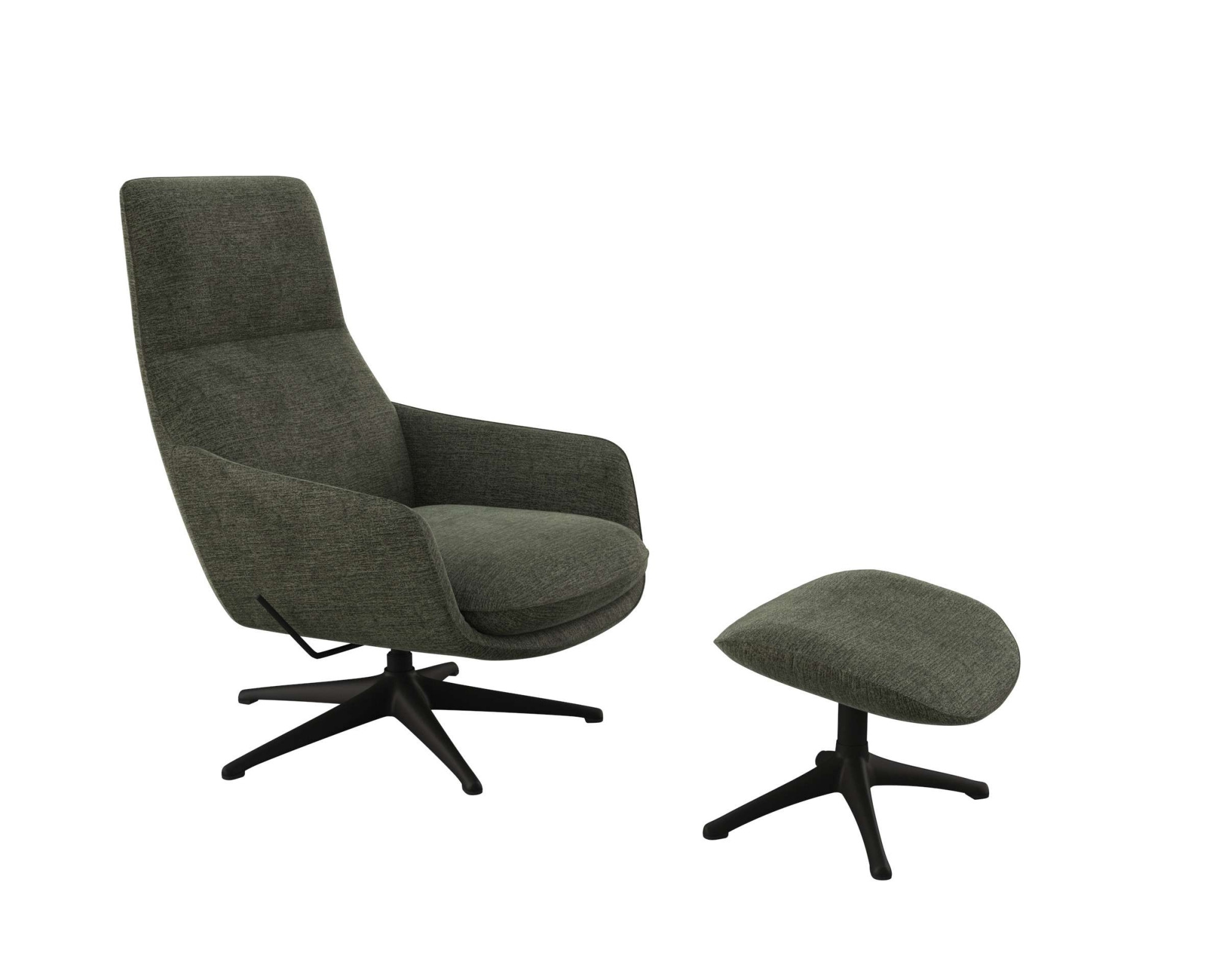 FLEXLUX Drehsessel »Marinella, Relaxsessel, TV-Loungesessel, Polstersessel,«, Liegefunktion, drehbar, Fuß schwarz