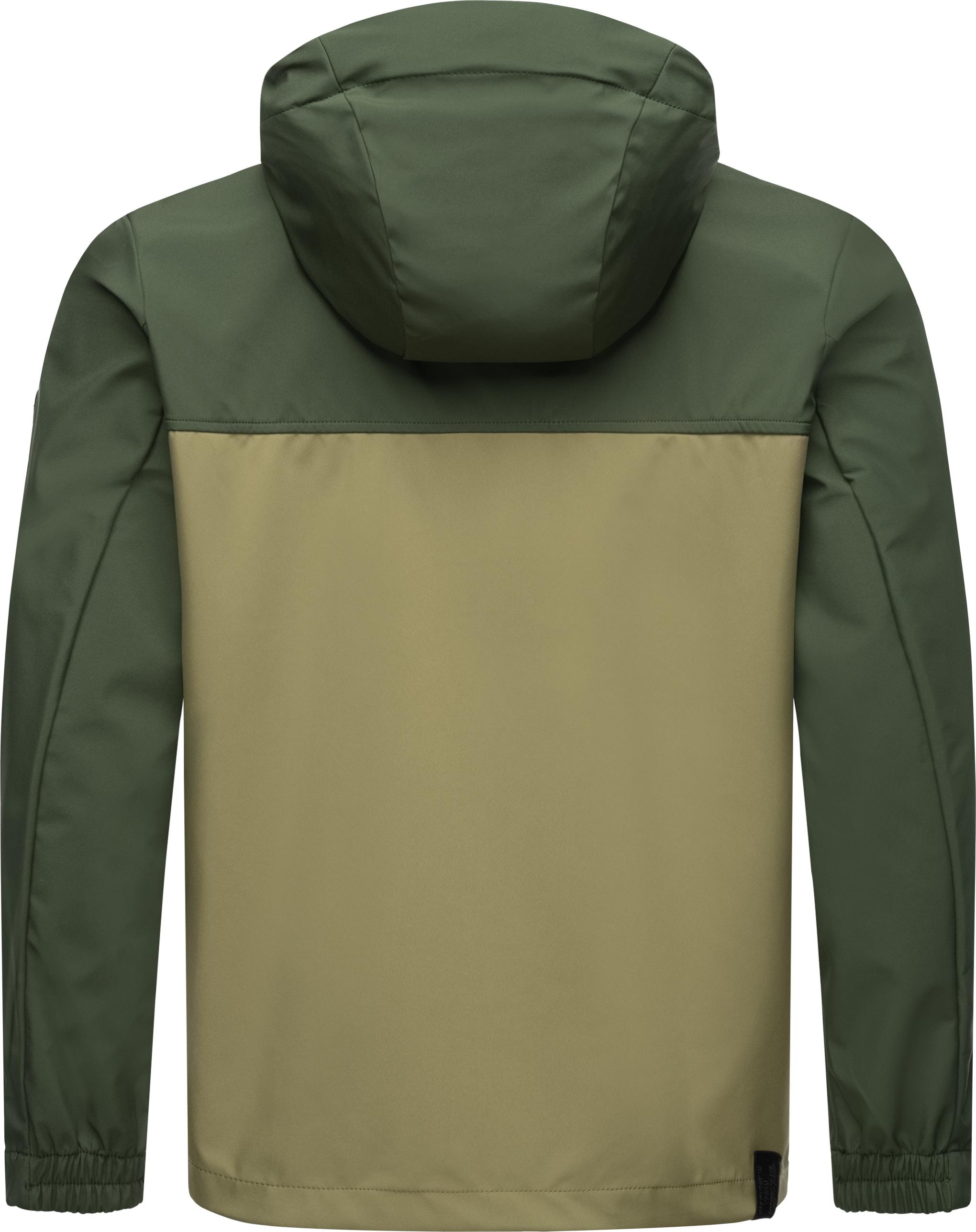 Thumbnail - Ragwear Softshelljacke "Shellwie Block" mit Kapuze wasserdichte Herren Übergangsjacke mit großer Kapuze