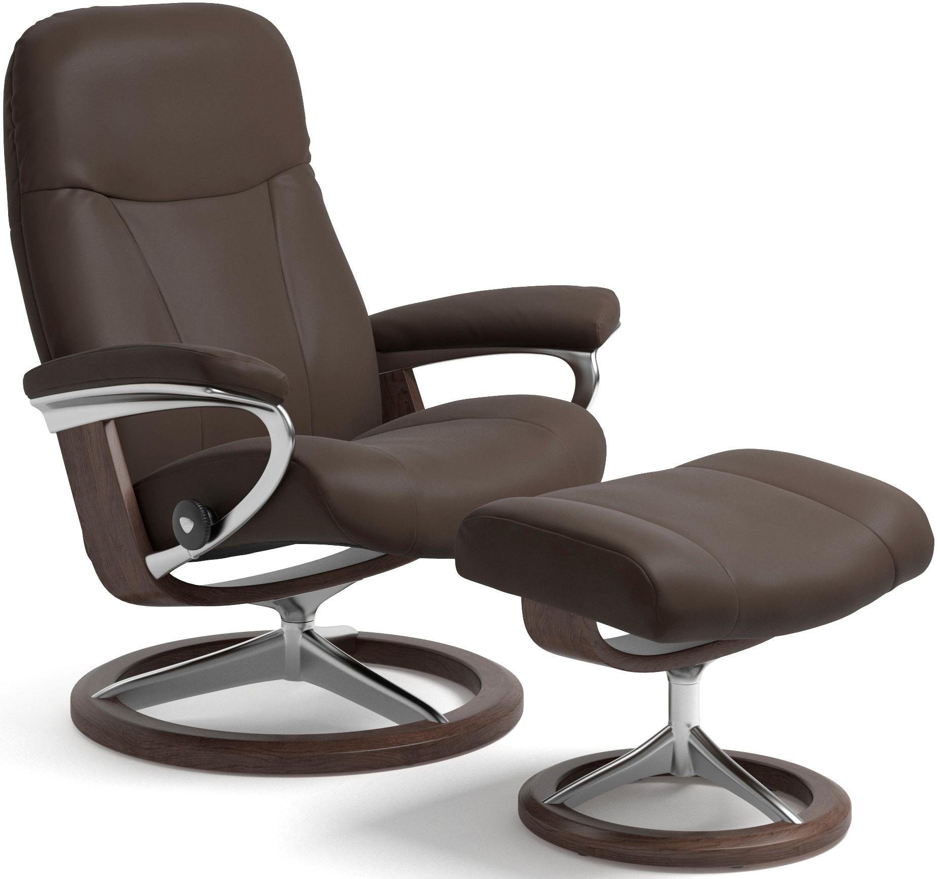 Stressless Relaxsessel "Garda", (Set, Relaxsessel mit Hocker), mit Hocker, mit Signature Base, Größe M, Gestell Wenge