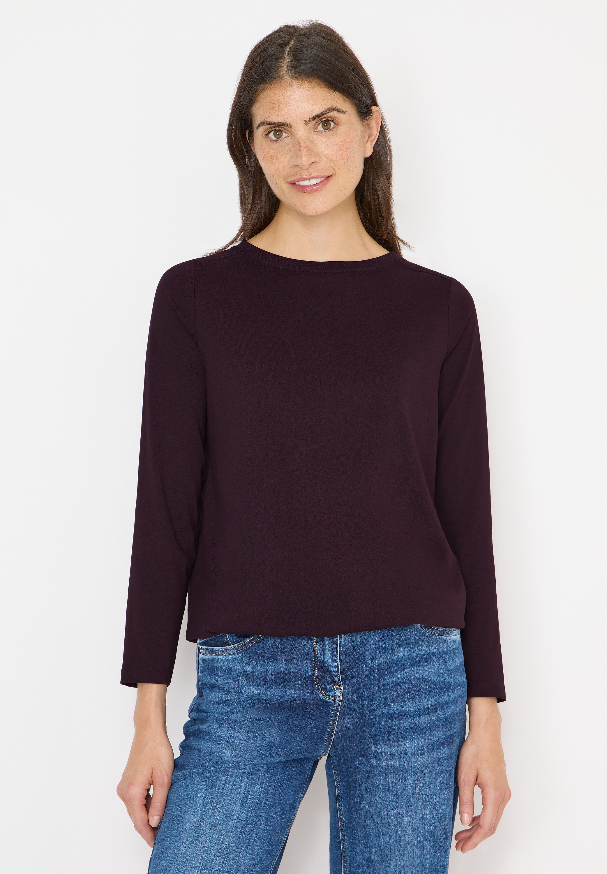 Cecil Langarmshirt aus reiner Baumwolle günstig online kaufen