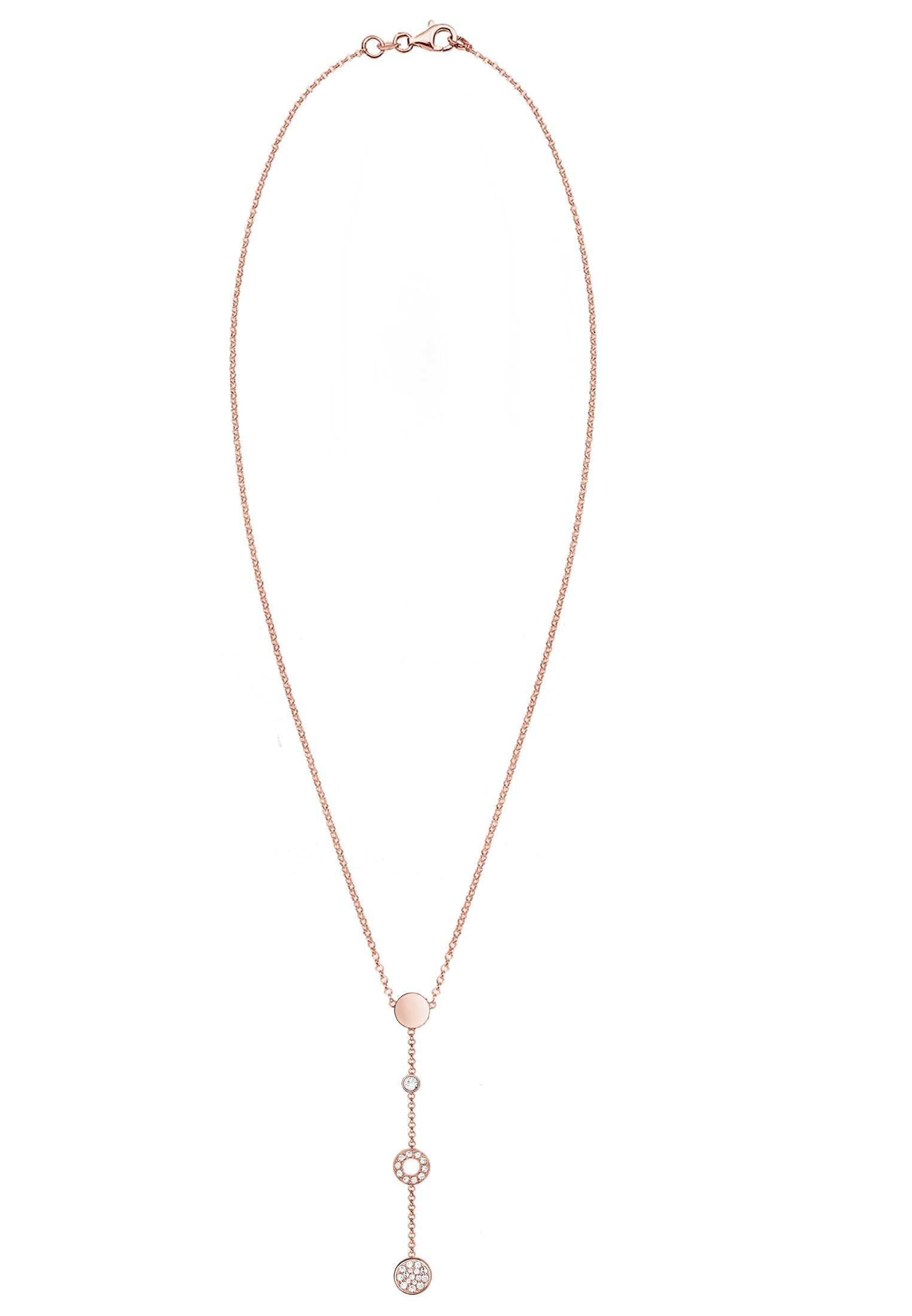 Elli Collierkettchen »Kreis Glas Kristalle Weiß 925 Sterling Silber«