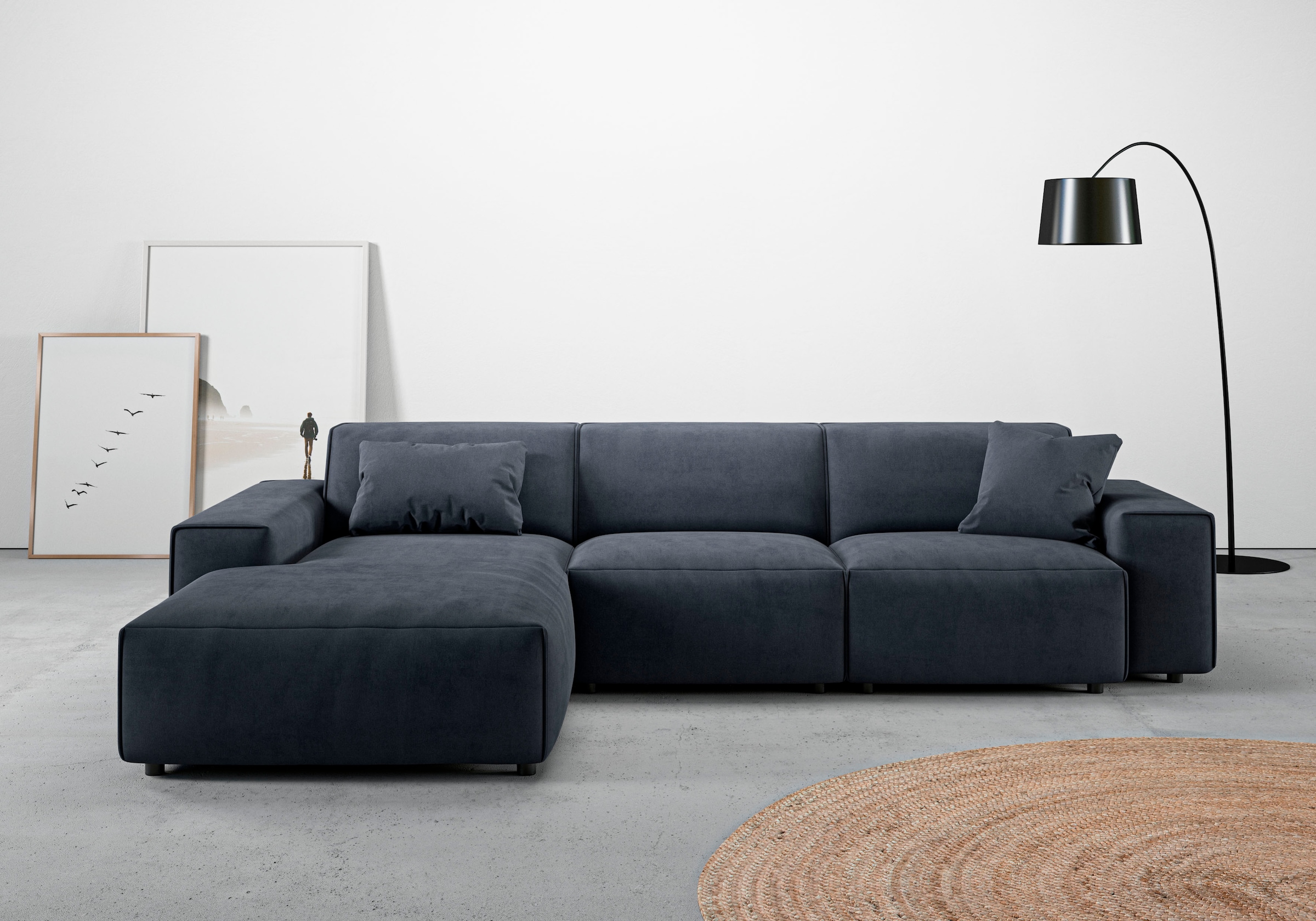 Home affaire Ecksofa "Glimminge auch in Breitcord, Feincord, Bouclé + Easy care-Bezug" L-Form, Breite 294, Zierkissen