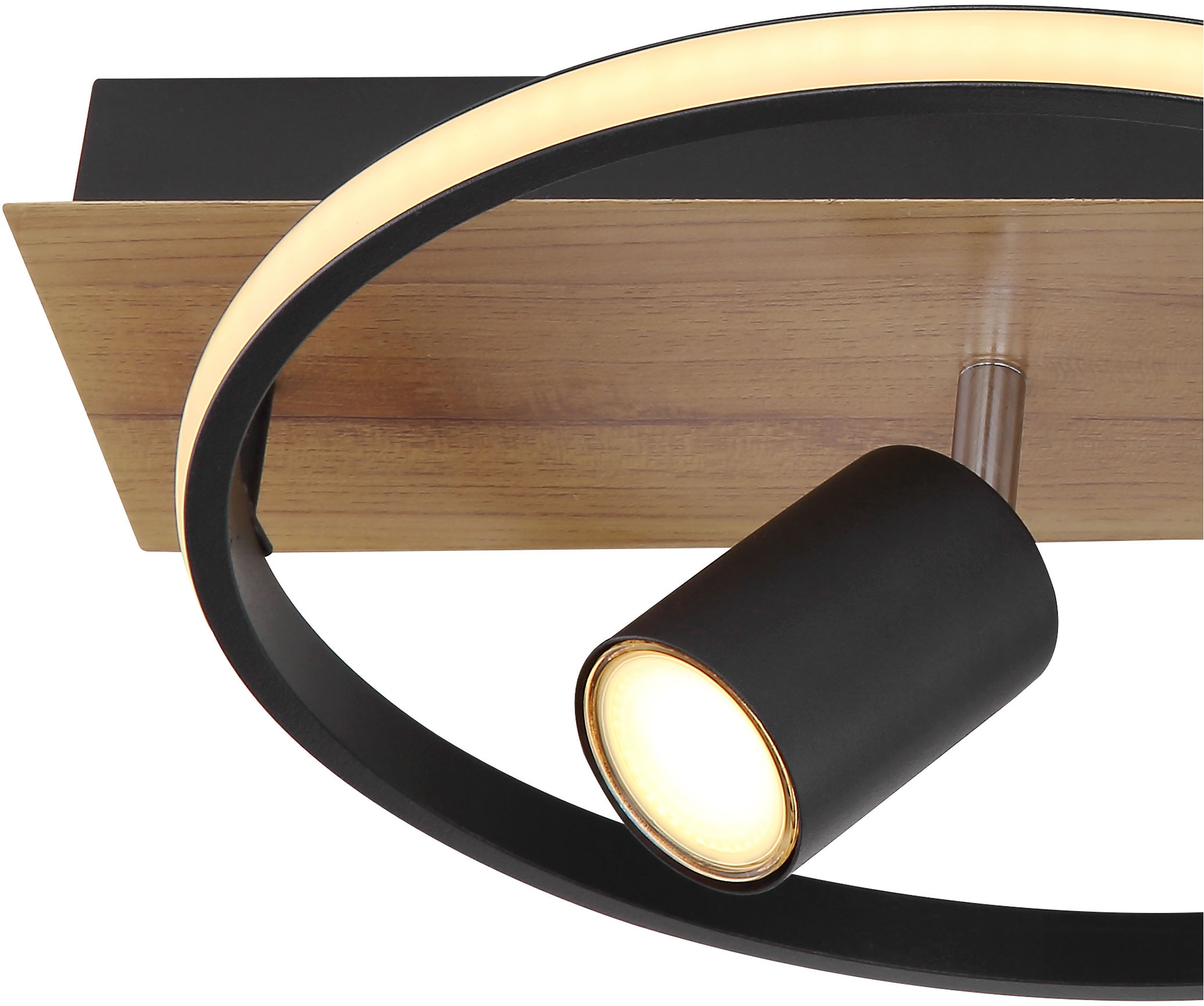 GLOBO LIGHTING LED Deckenleuchte »DANNY«, Leuchtmittel LED-Modul | LED fest integriert, Deckenlampe/Wohnzimmer/Schlafzimmer/modern/Holz