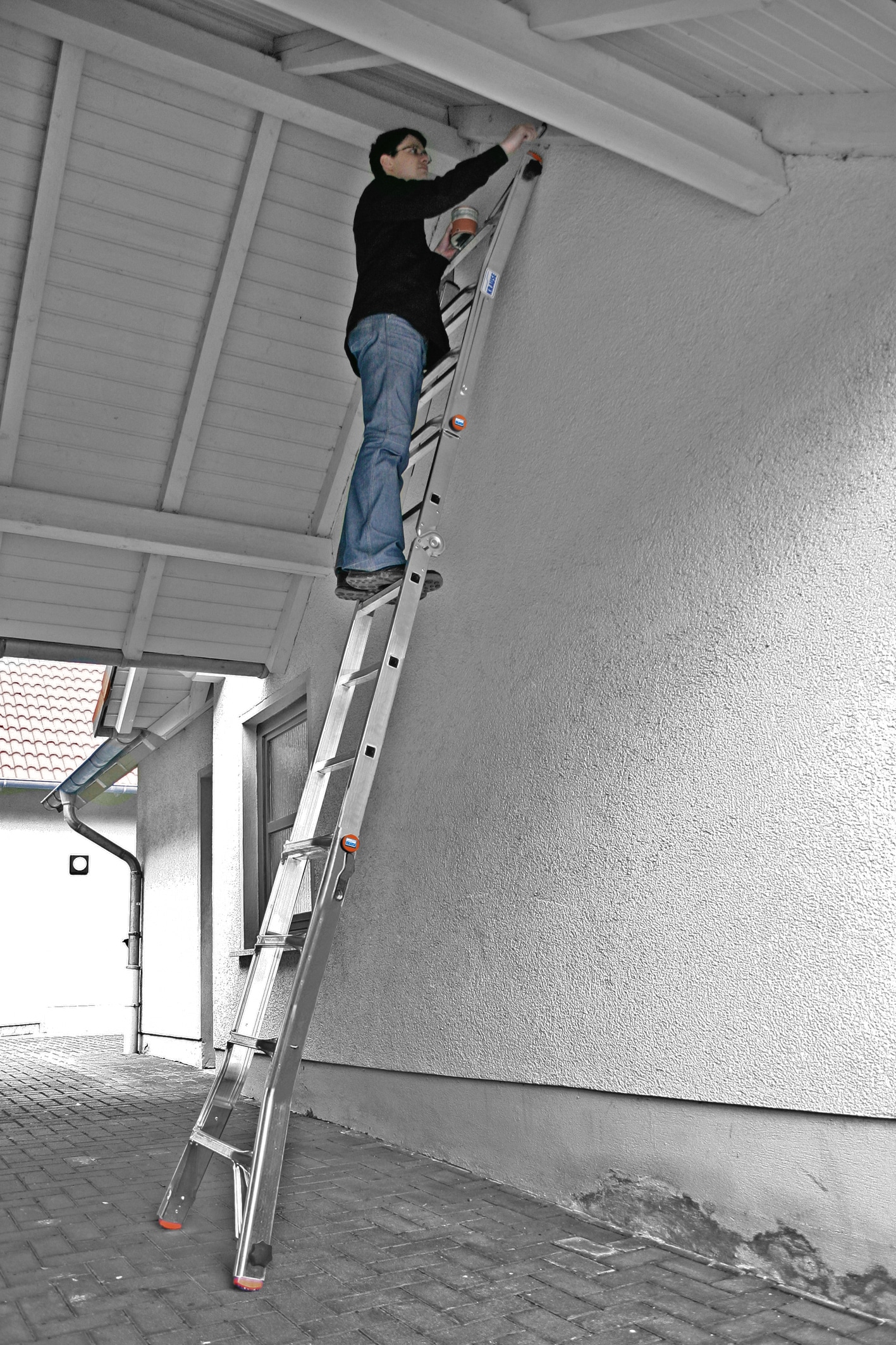 KRAUSE Gelenkleiter »TeleVario«, Alu, 4x4 Sprossen, Arbeitshöhe ca. 498 cm