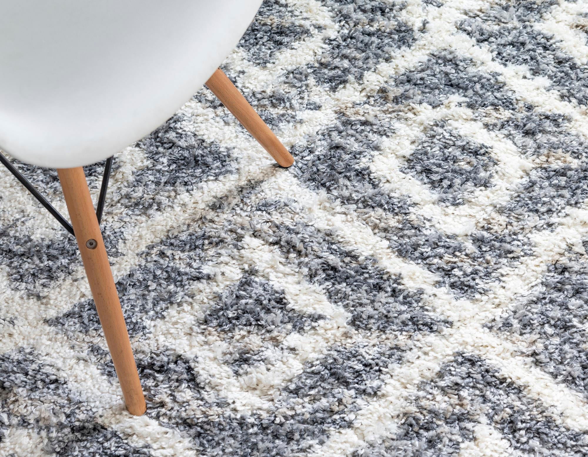 Myflair Möbel & Accessoires Hochflor-Teppich »Top Shag Lagerräumung«, rechteckig, 32 mm Höhe, gewebt, Rauten Design, melierte Optik, weich & kuschelig, mit Fransen