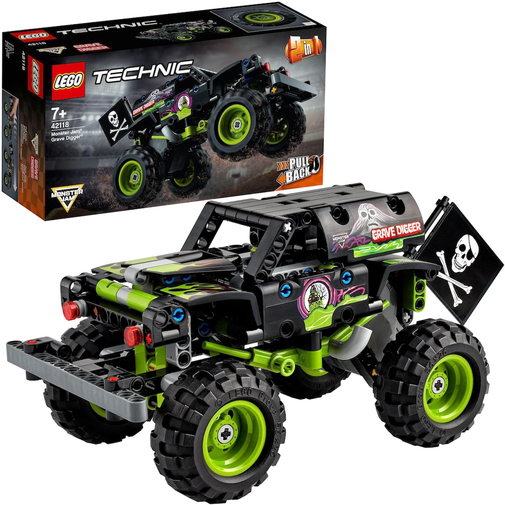 LEGO® Konstruktionsspielsteine »Monster Jam® Grave Digger® (42118), LEGO® Technic«, (212 St.)