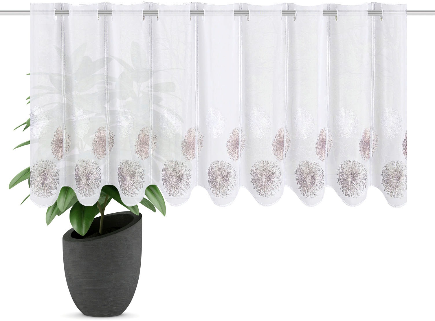 HOME WOHNIDEEN Scheibengardine "RAWLINS" Stangendurchzug 1 Stk. tlg. Scheib günstig online kaufen