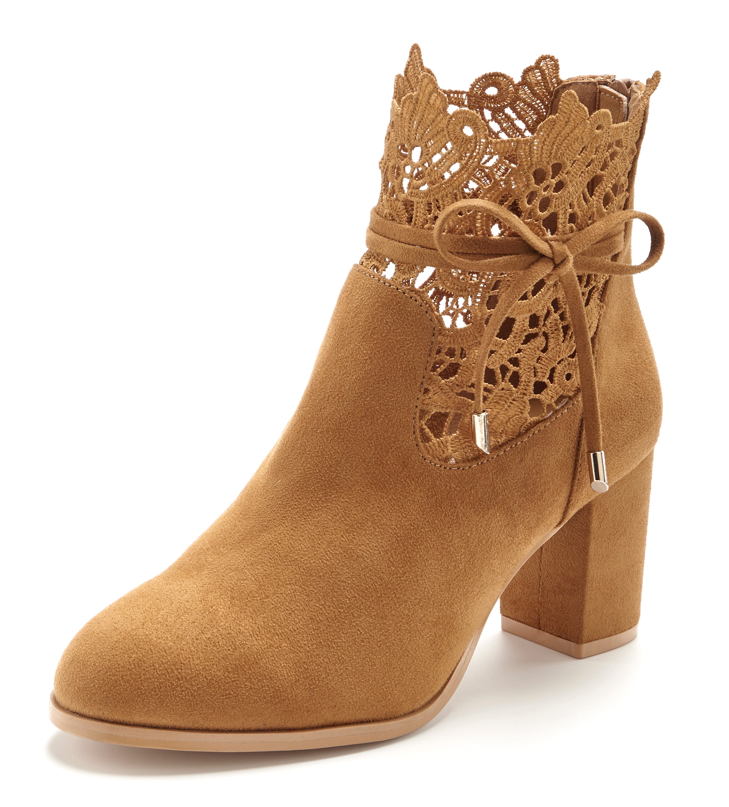 LASCANA High-Heel-Stiefelette mit modischer Spitze und bequemen Blockabsatz günstig online kaufen