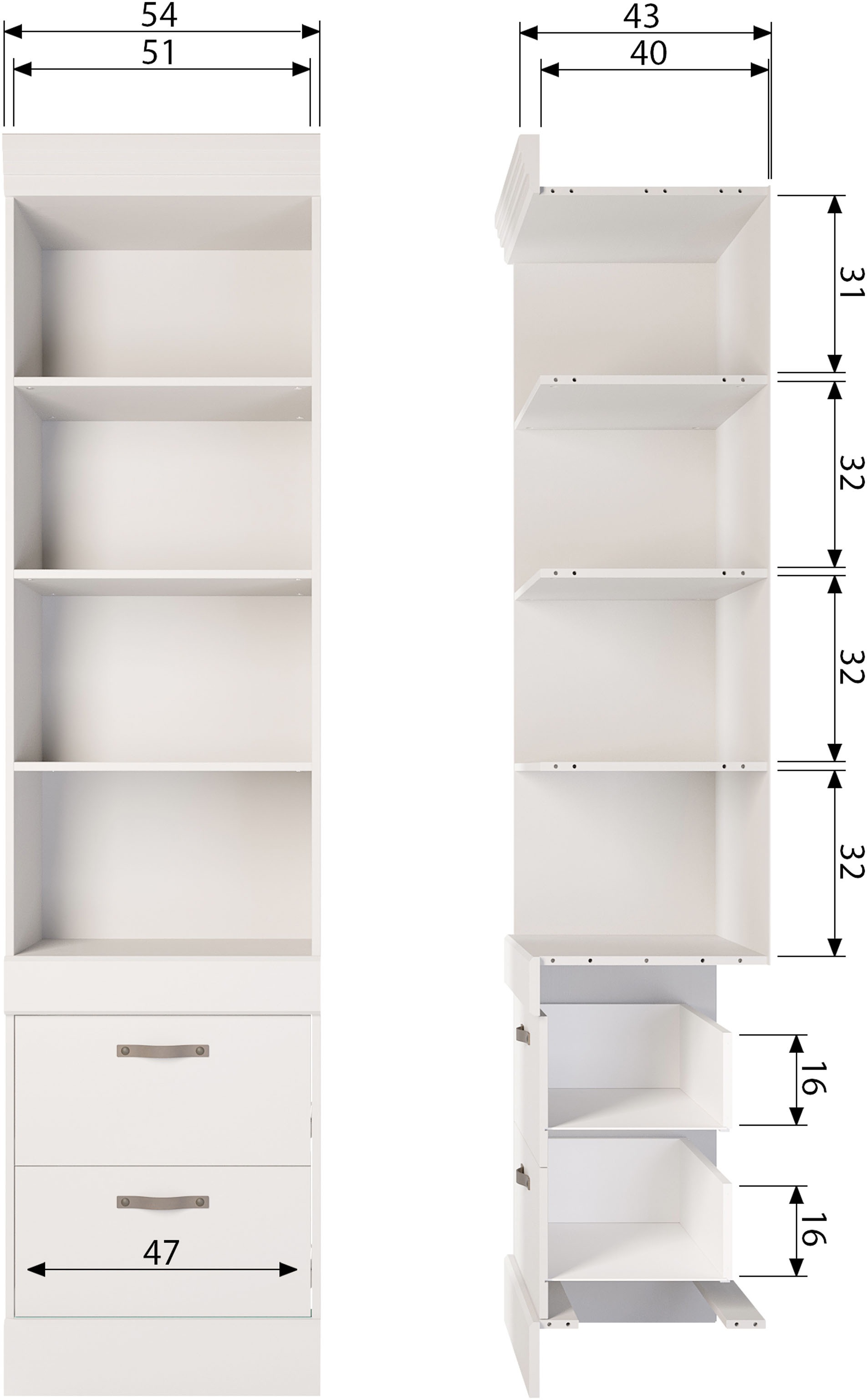 WOOOD Stauraumregal »Bold mit FSC® Massivkiefer mit Schutzlack B 54 x T 43 x H 215 cm« Wasserbasierter Schutzlack, einfach zu montieren, sichtbare Maserung