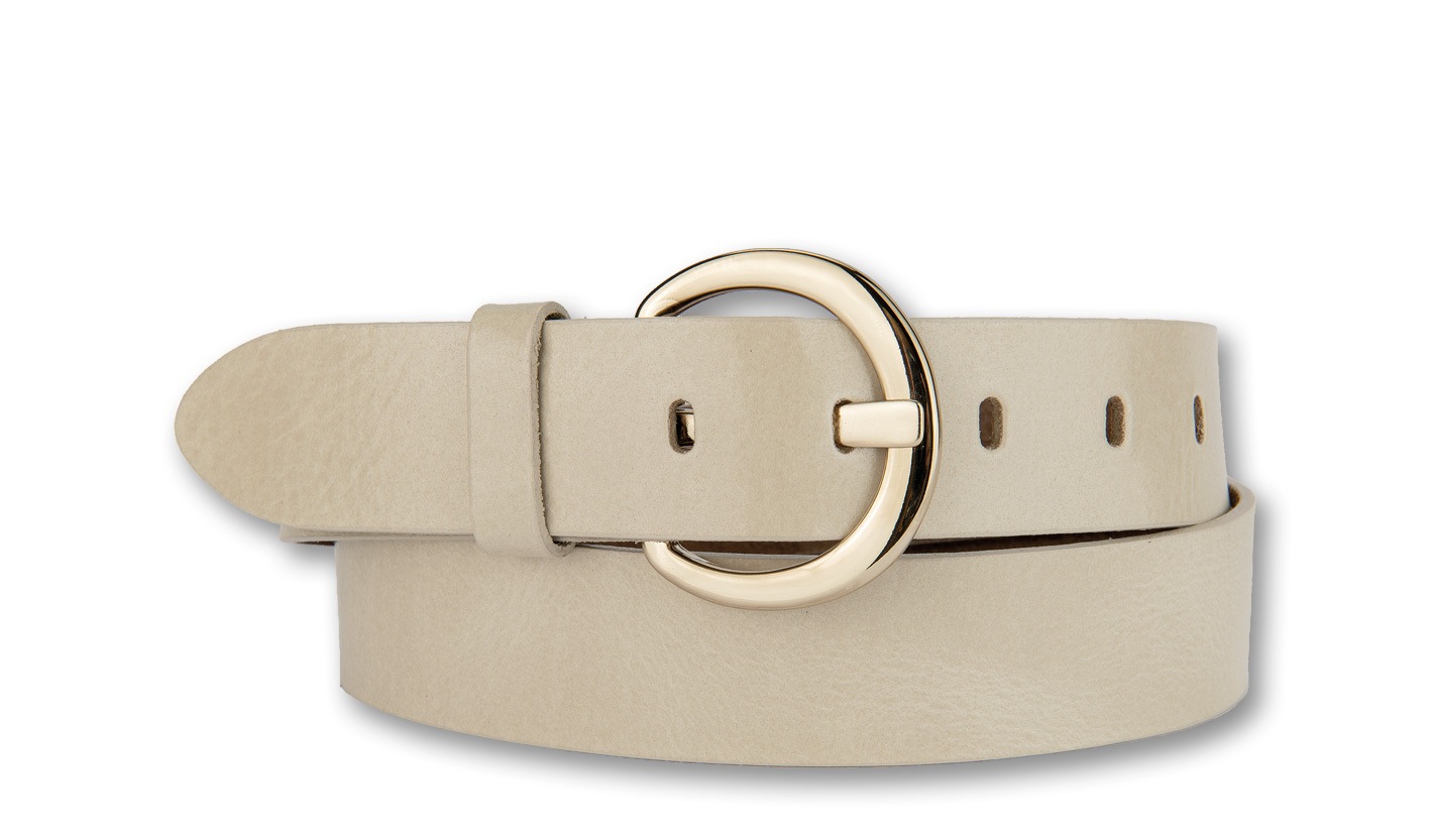 BERND GÖTZ Ledergürtel "Ledergürtel mit runder goldener Ring-Schließe" günstig online kaufen