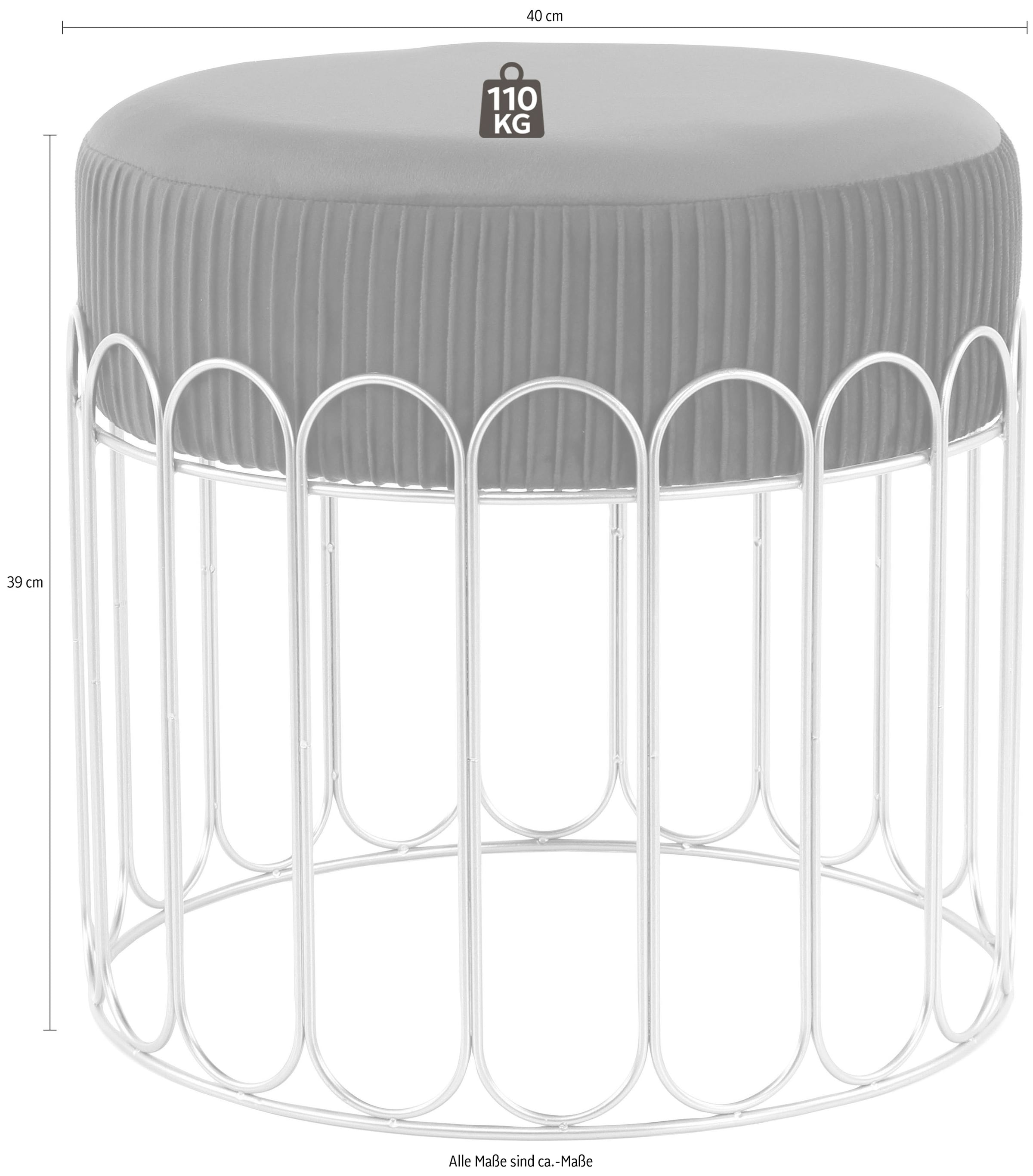 Kayoom Sitzhocker »Hocker Cleopatra 425, Design-Hocker Sitzfläche weich gepolstert«, (1 St.), samtweich, dekorativ, elegantes Design, edle Optik