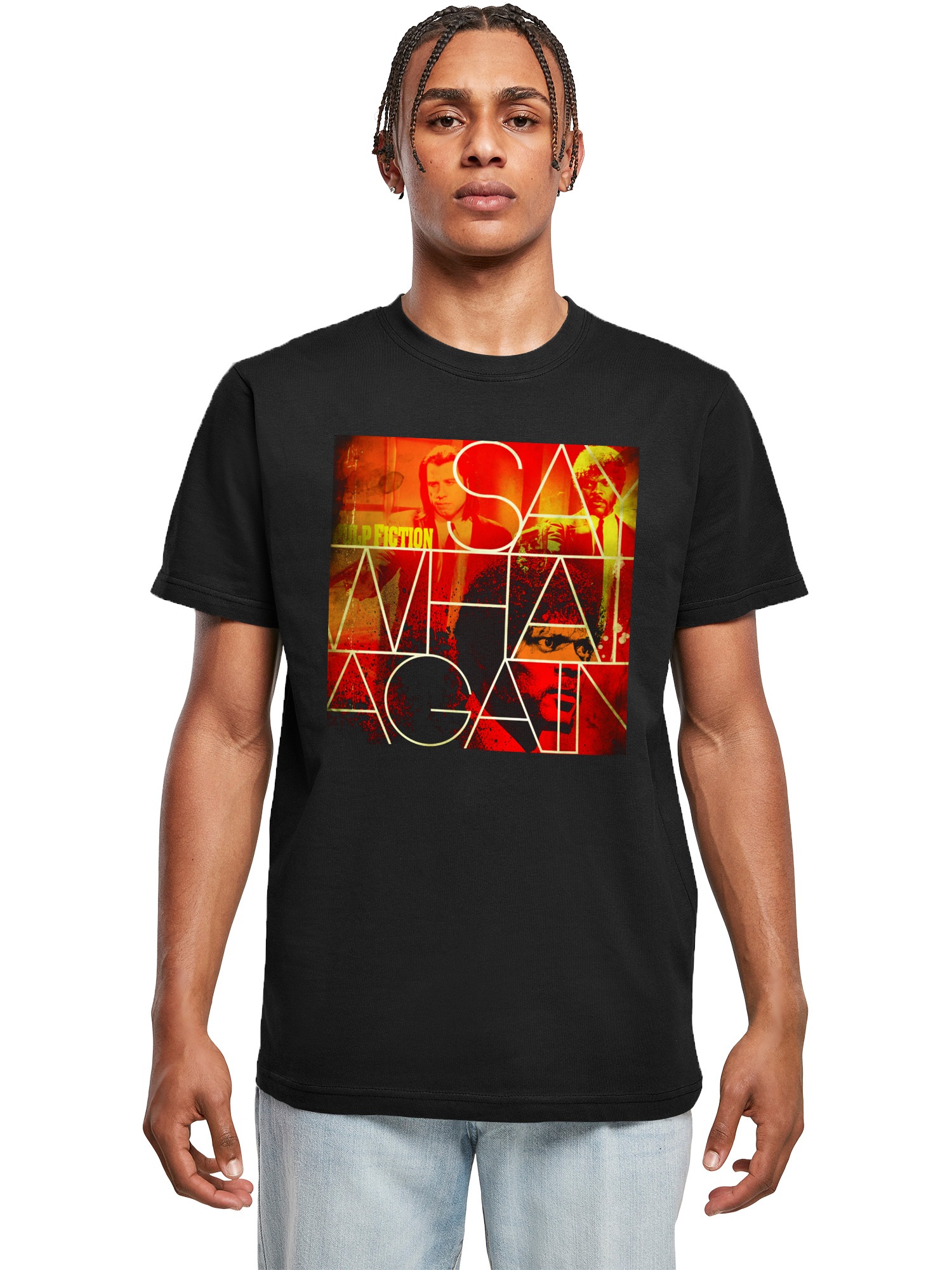 Merchcode Kurzarmshirt »Merchcode Herren Pulp Fiction Say What Tee«, (1 tlg.)