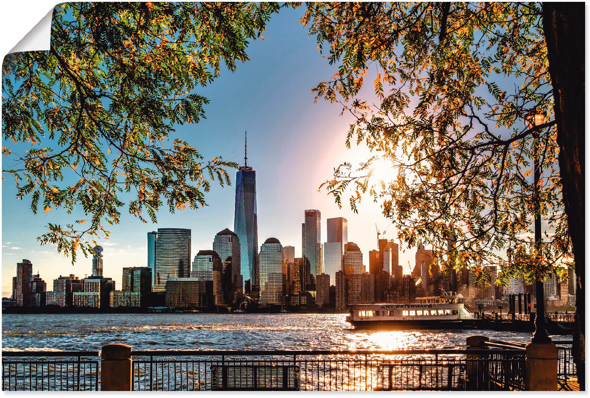 Artland Wandbild "Sonnenaufgang über New York" Amerika 1 Stk. tlg. als Leinwandbild, Poster in verschied. Größen