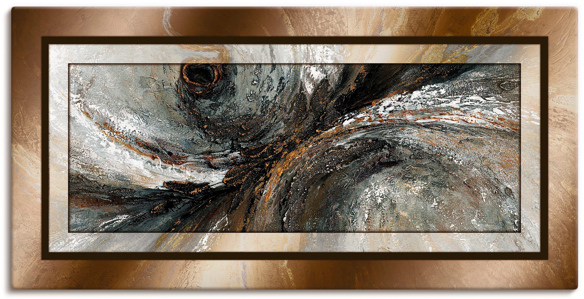 Artland Wandbild "Gold Abstrakt 2" Gegenstandslos 1 Stk. tlg. als Alubild, günstig online kaufen