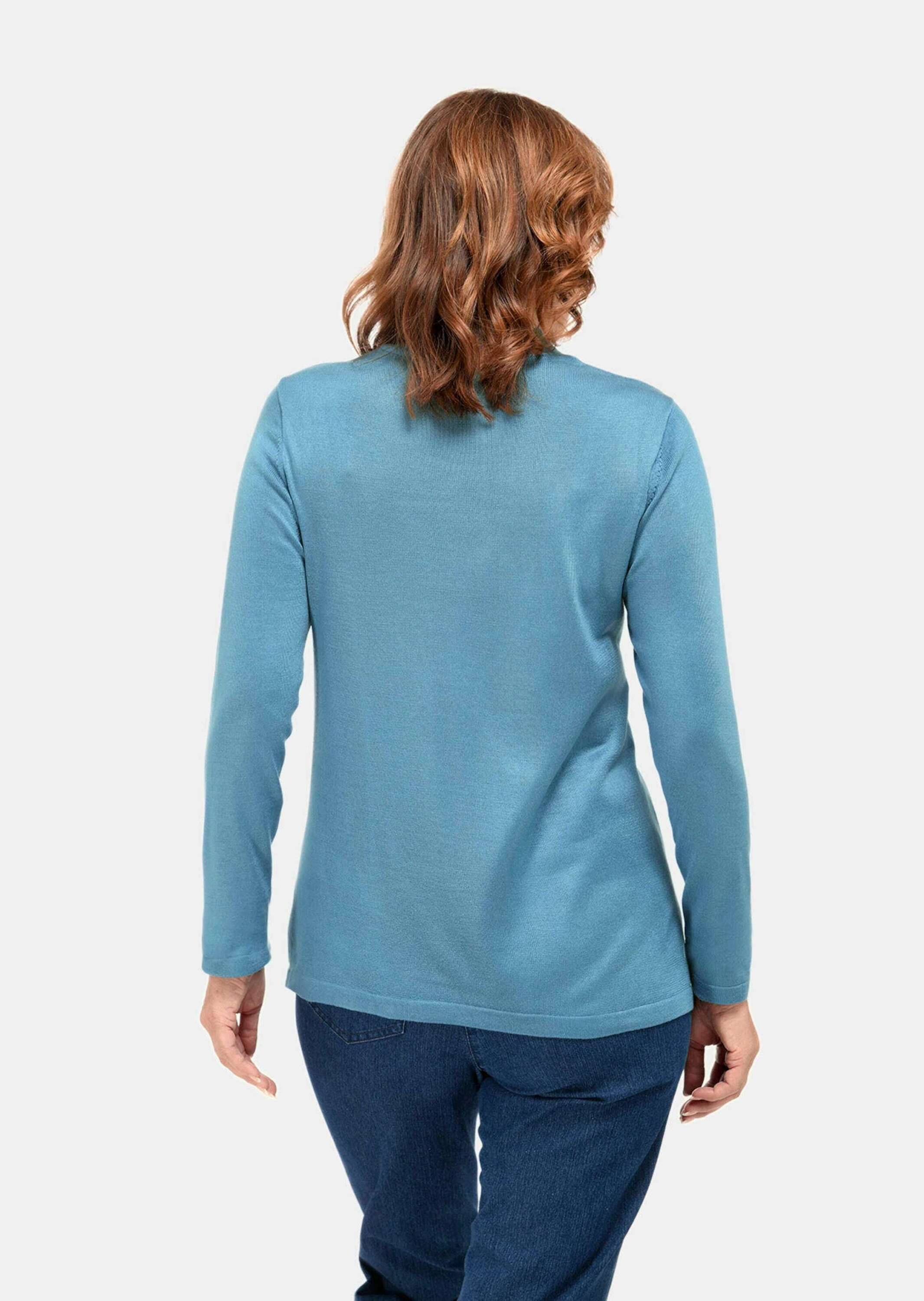 Strickpullover GOLDNER "Unkomplizierter Stehbundpullover", Damen, Gr. 54, blau (eisblau), Obermaterial: 100% Polyacryl PAN., Tubular, Pullover Strickpullover, wie echter Kaschmir 3